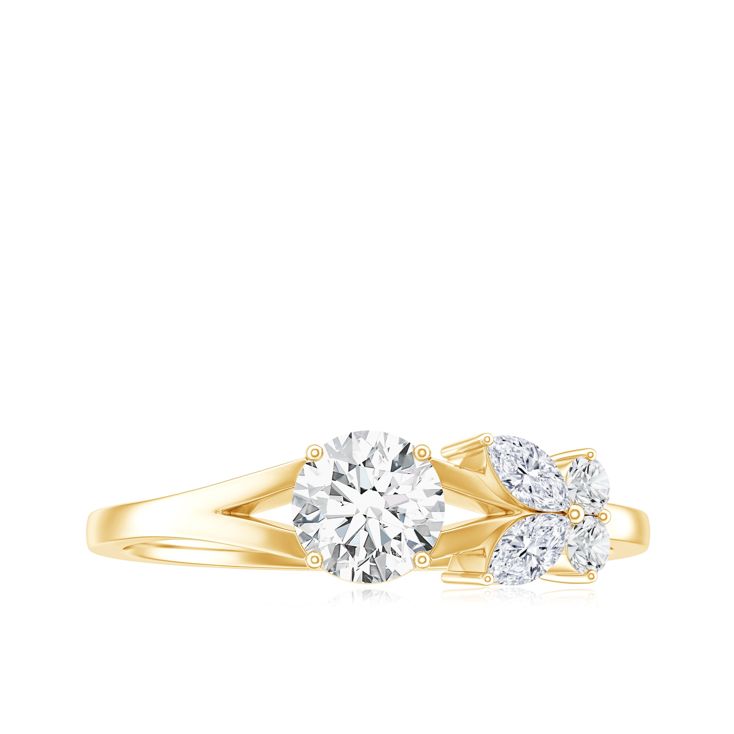 Certified Moissanite Promise Ring with Butterfly Motif D-VS1 - Rosec Jewels