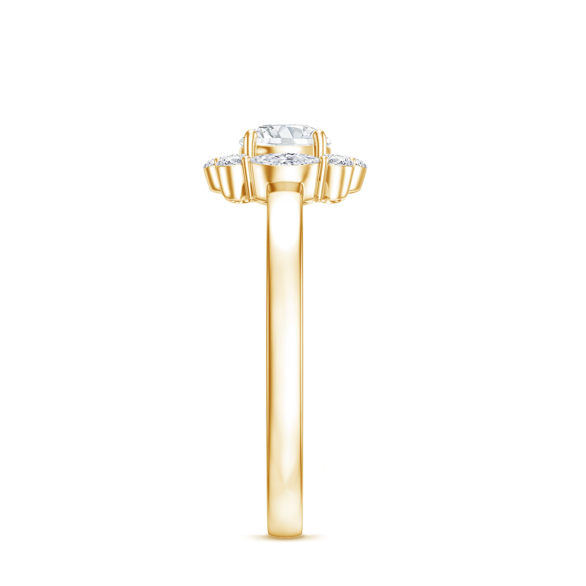 Round Moissanite Halo Engagement Ring for Women D-VS1 - Rosec Jewels