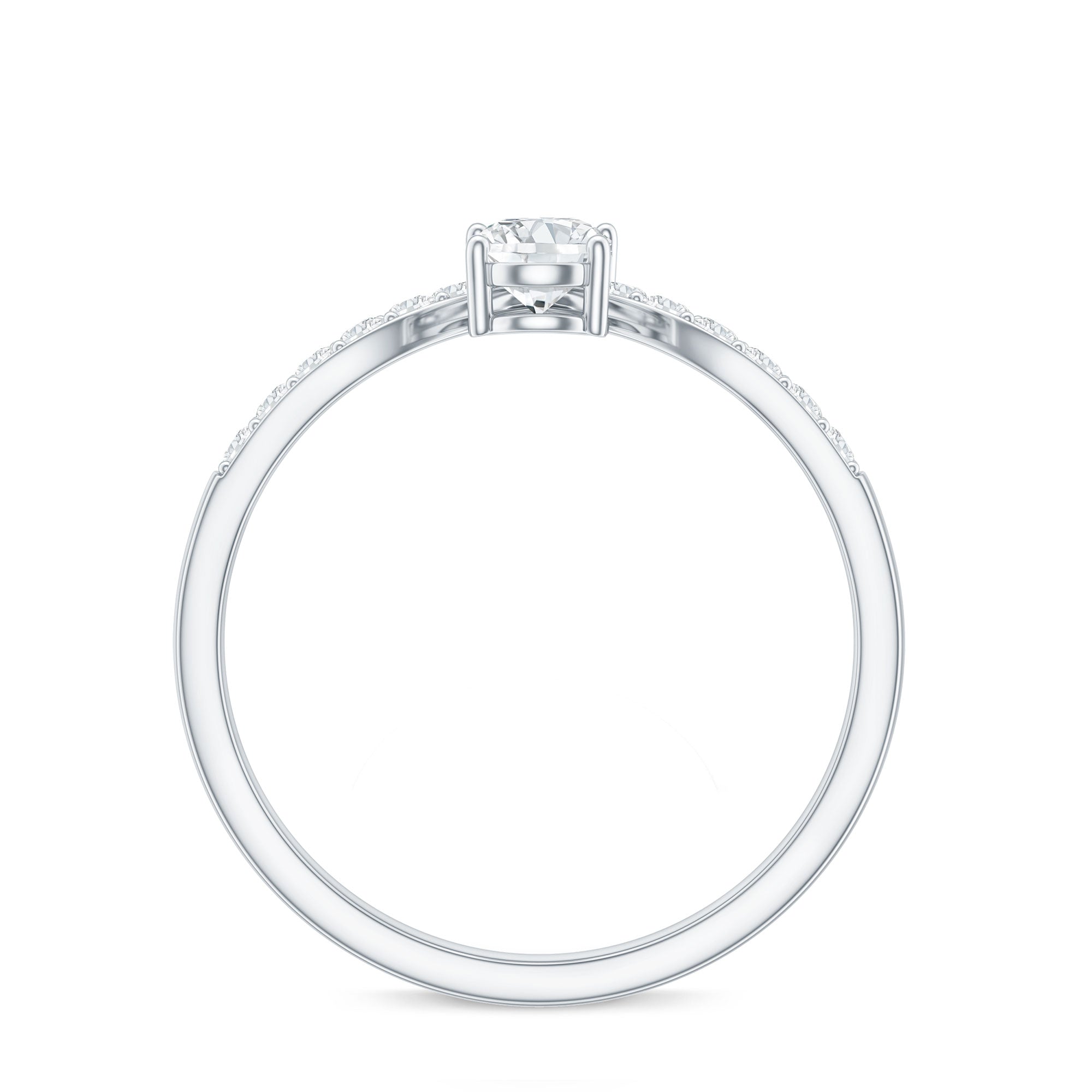 Pear and Round Cut Moissanite Toi et Moi Engagement Ring D-VS1 - Rosec Jewels