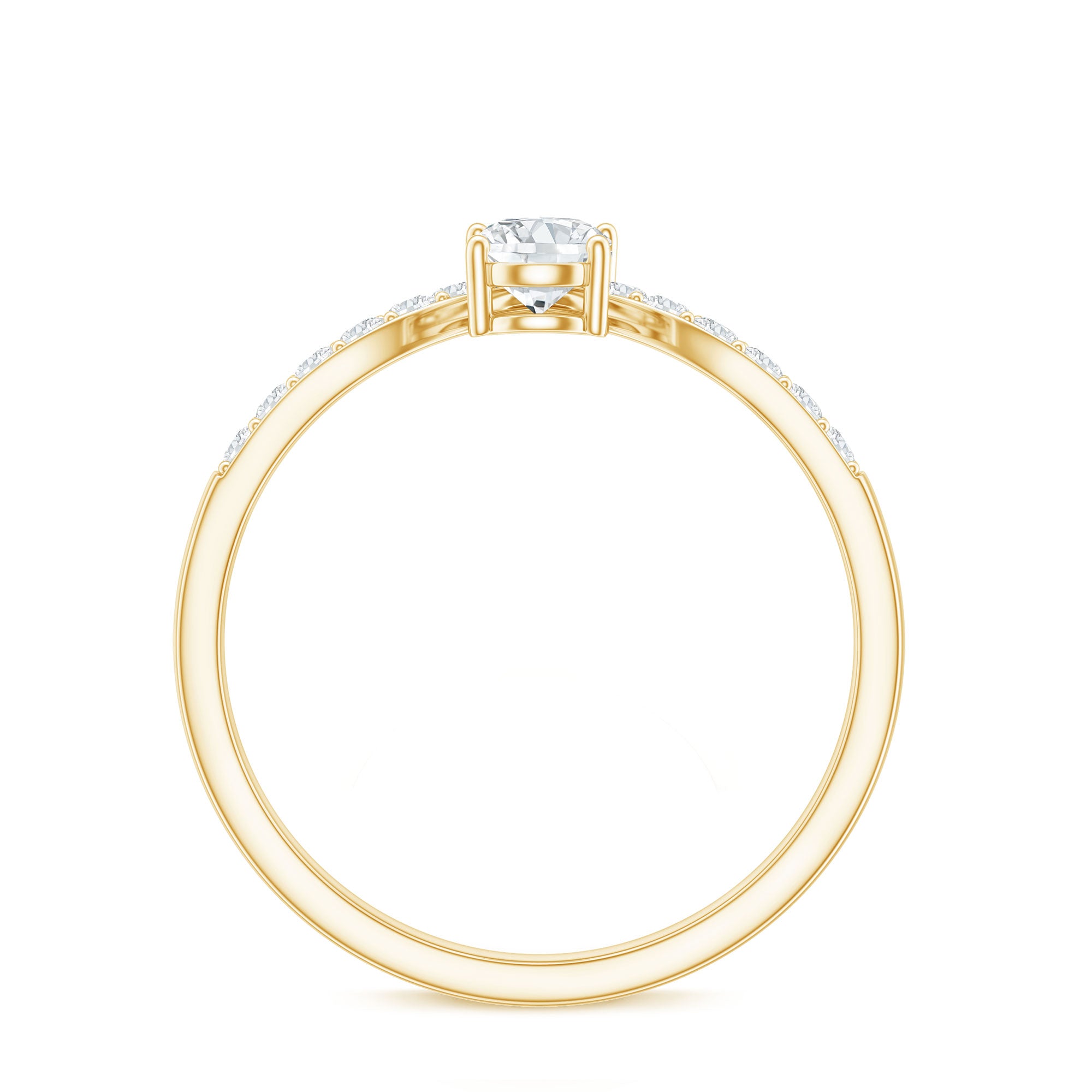 Pear and Round Cut Moissanite Toi et Moi Engagement Ring D-VS1 - Rosec Jewels