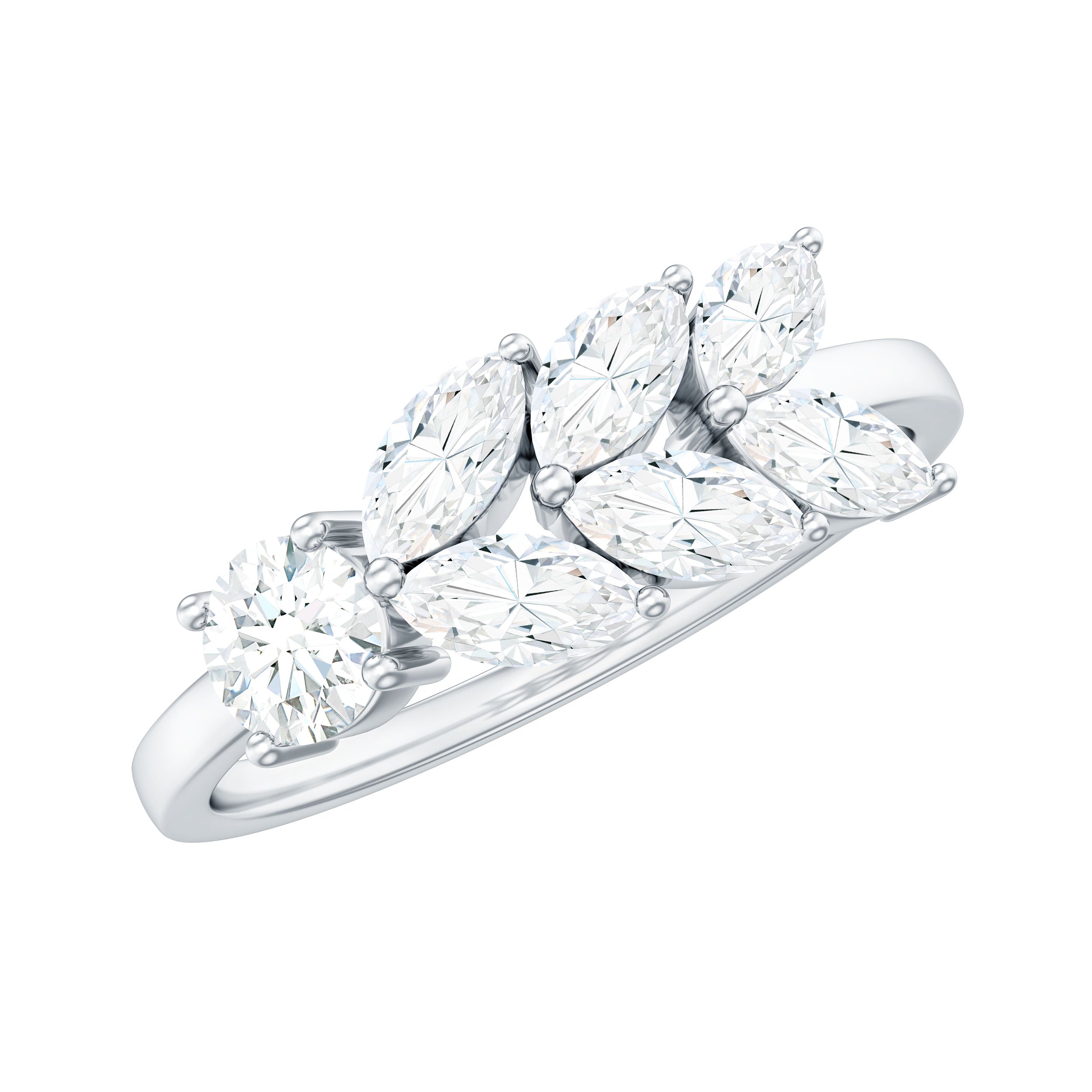 Nature Inspired Moissanite Anniversary Ring for Women