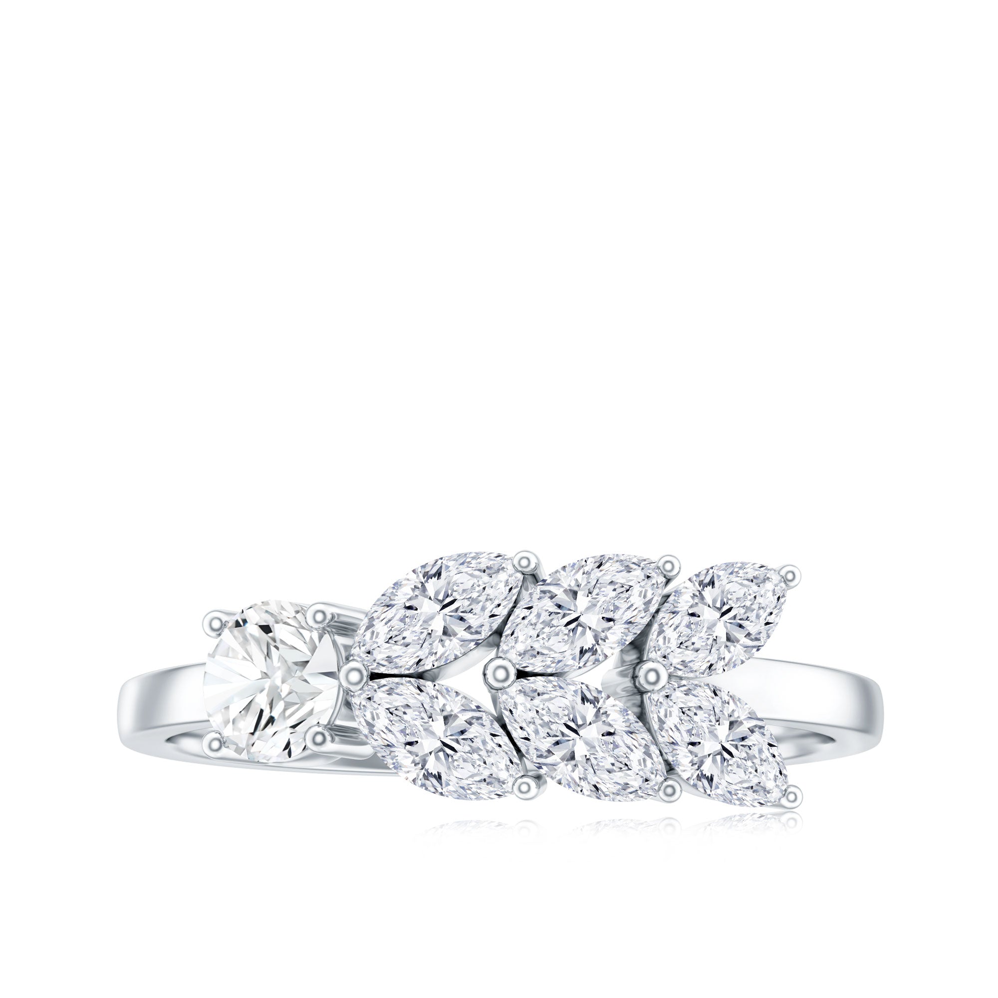 Nature Inspired Moissanite Anniversary Ring for Women D-VS1 - Rosec Jewels