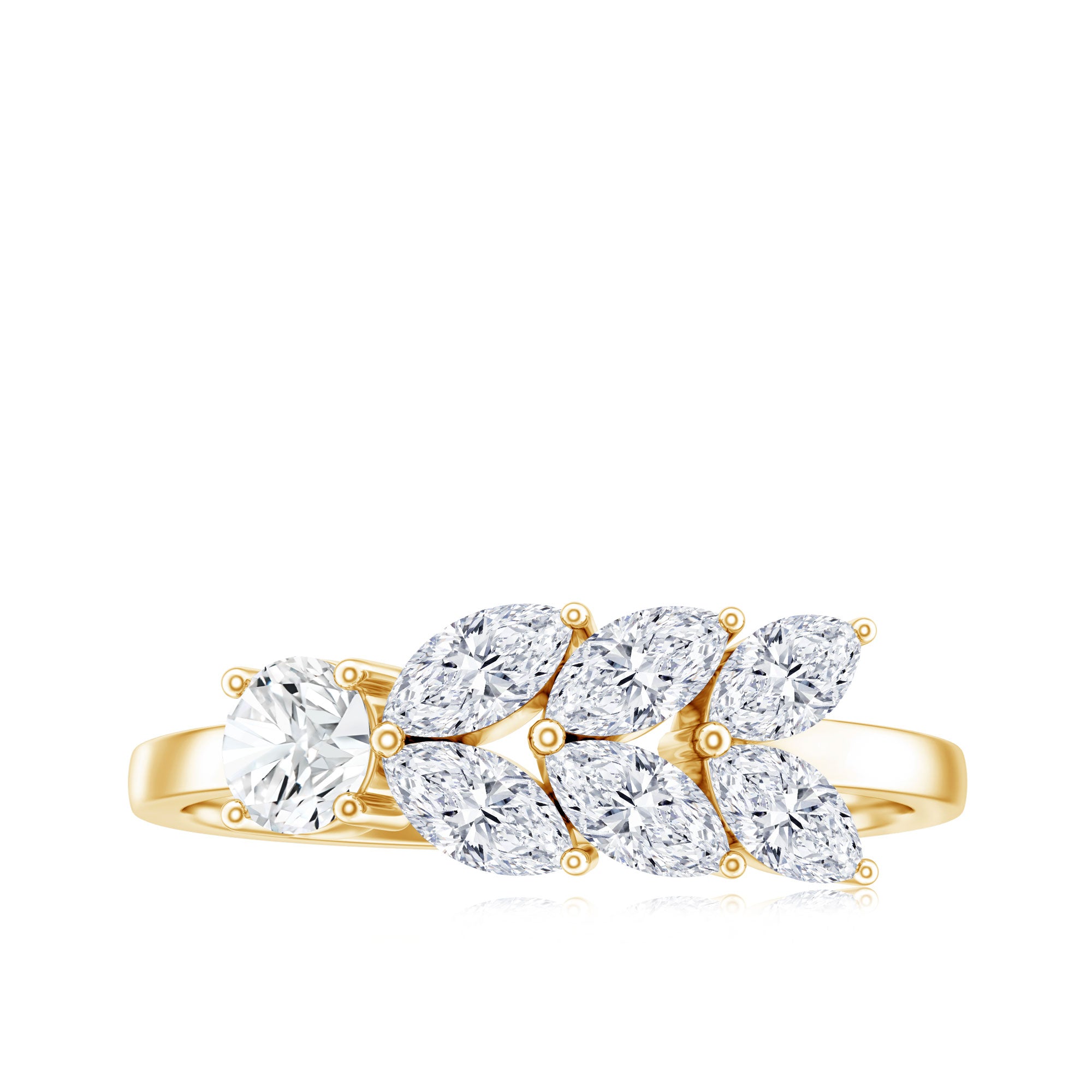 Nature Inspired Moissanite Anniversary Ring for Women D-VS1 - Rosec Jewels