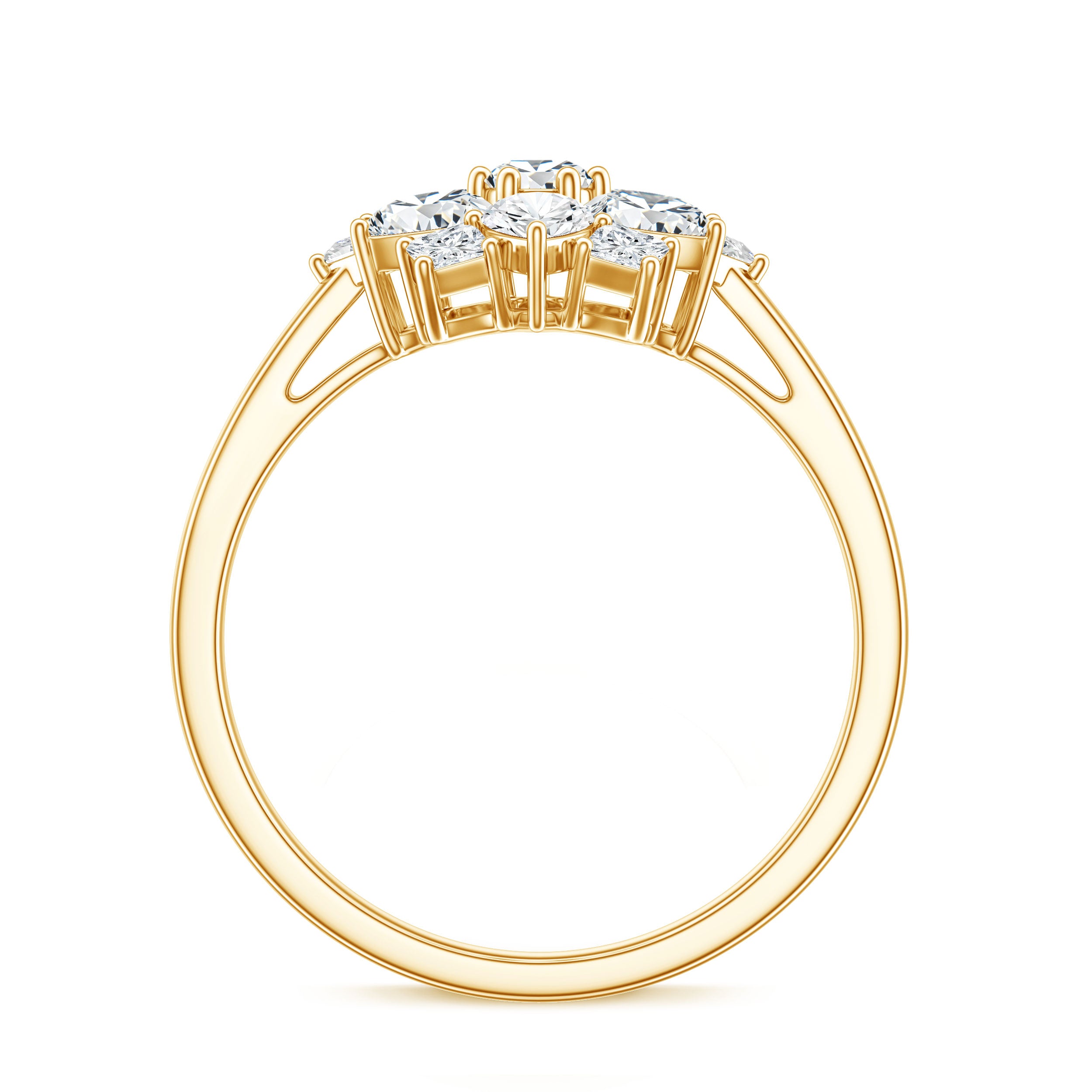 Womens Moissanite Flower Engagement Ring with Certificate D-VS1 - Rosec Jewels