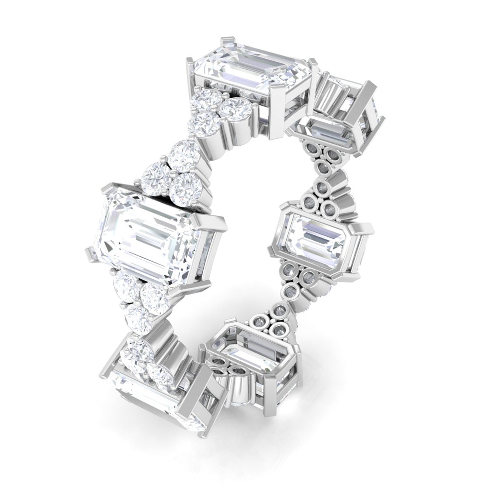 7 CT Designer Zircon Eternity Ring in Prong Setting AAAA - Rosec Jewels