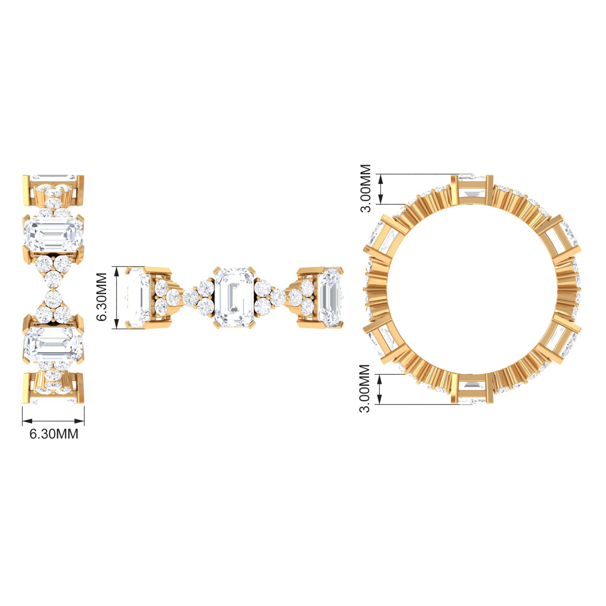 7 CT Designer Zircon Eternity Ring in Prong Setting AAAA - Rosec Jewels