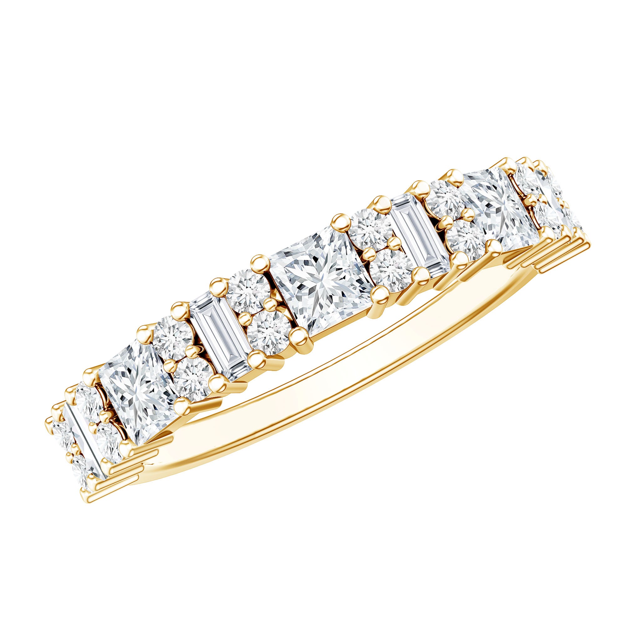 Designer Cubic Zirconia Half Eternity Band Ring AAAA - Rosec Jewels