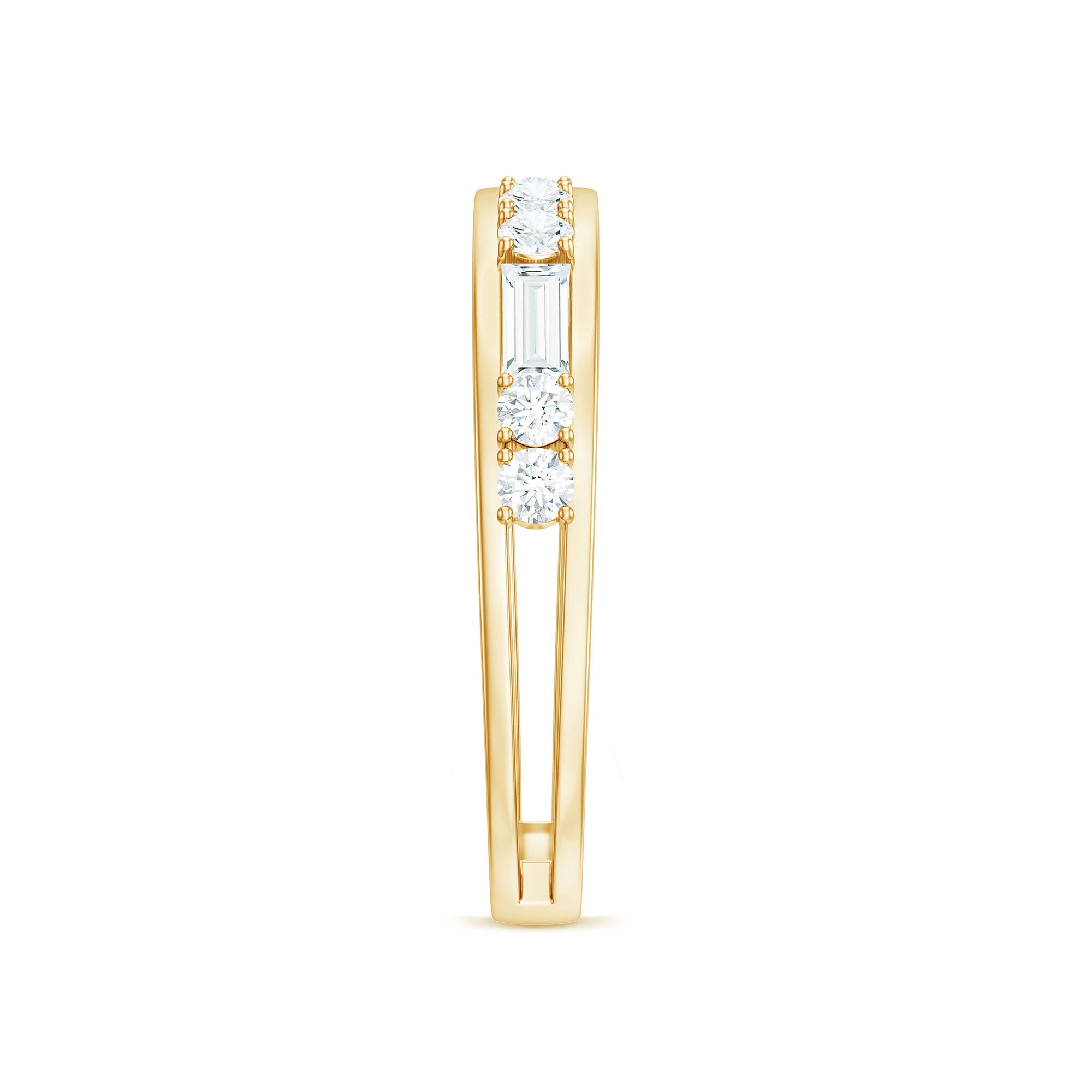 Moissanite Half Eternity Stackable Band Ring D-VS1 - Rosec Jewels