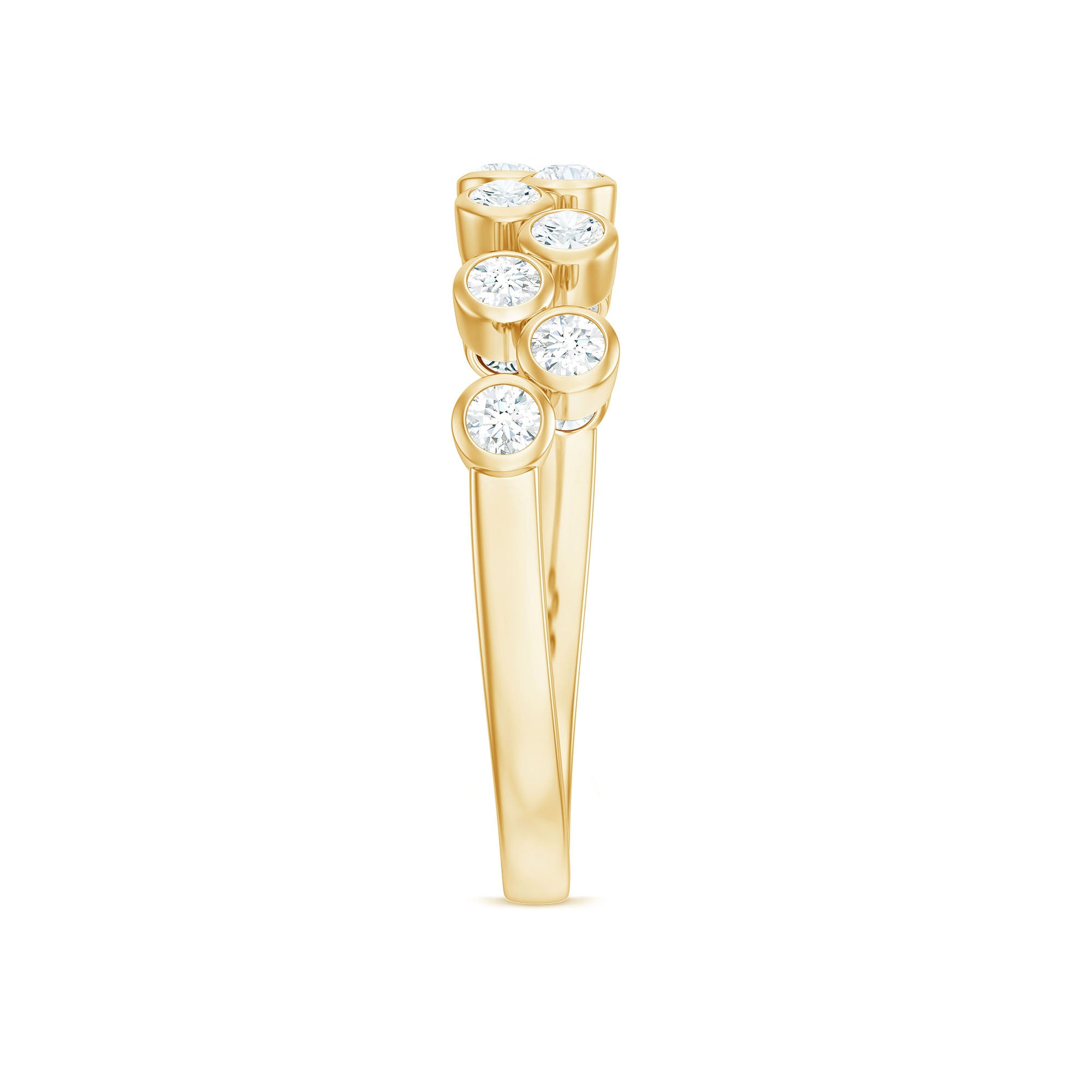 Bezel Set Moissanite Half Eternity Ring for Women D-VS1 - Rosec Jewels
