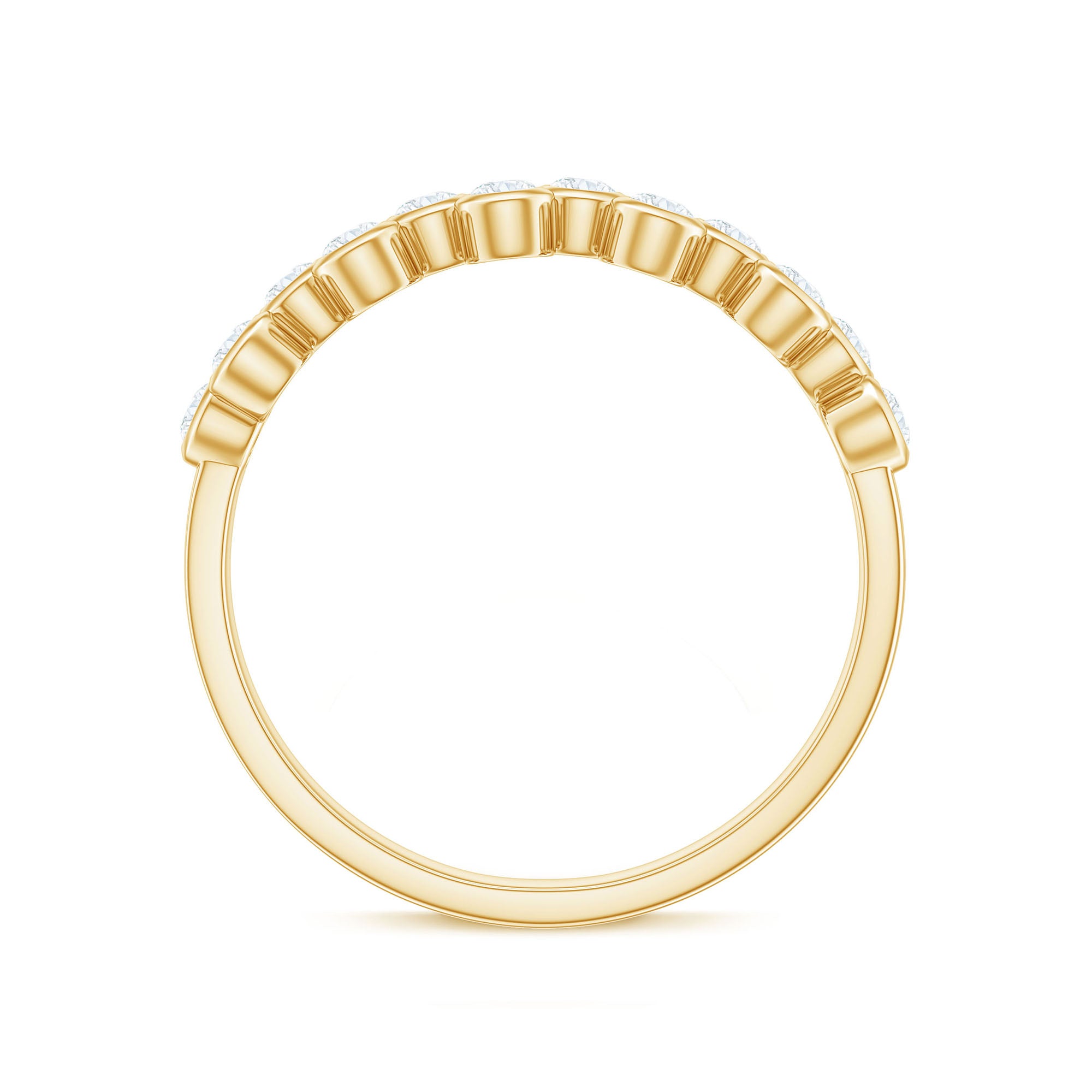 Bezel Set Moissanite Half Eternity Ring for Women D-VS1 - Rosec Jewels