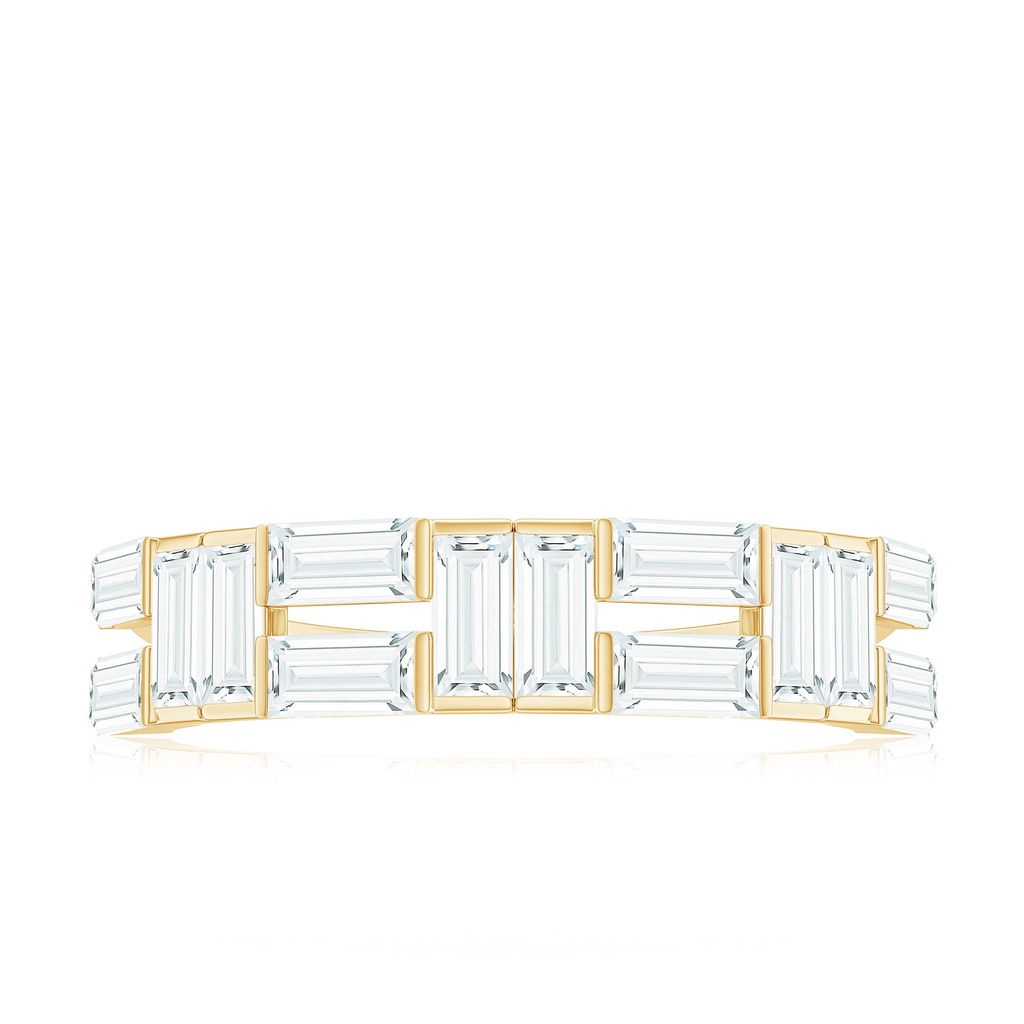 Bar Set Moissanite Baguette Wedding Band Ring D-VS1 - Rosec Jewels