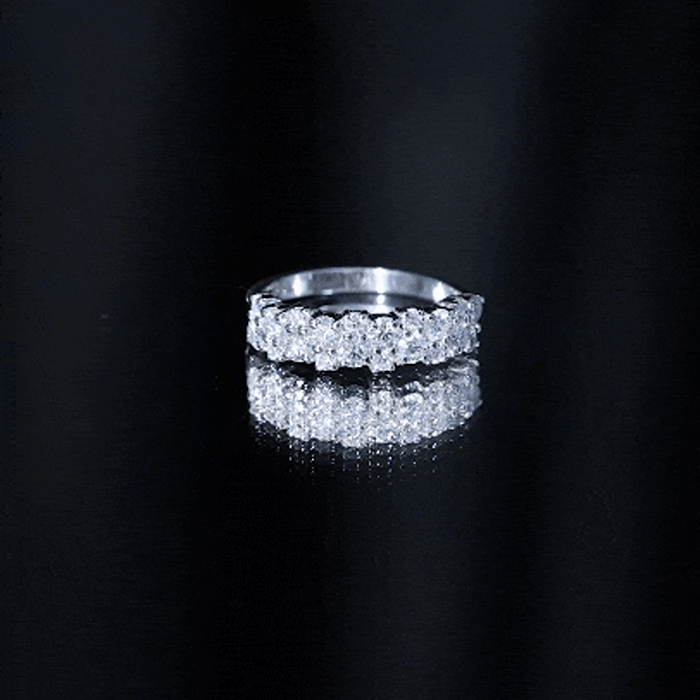 1.50 CT Round Cubic Zirconia Cluster Half Eternity Ring AAAA - Rosec Jewels
