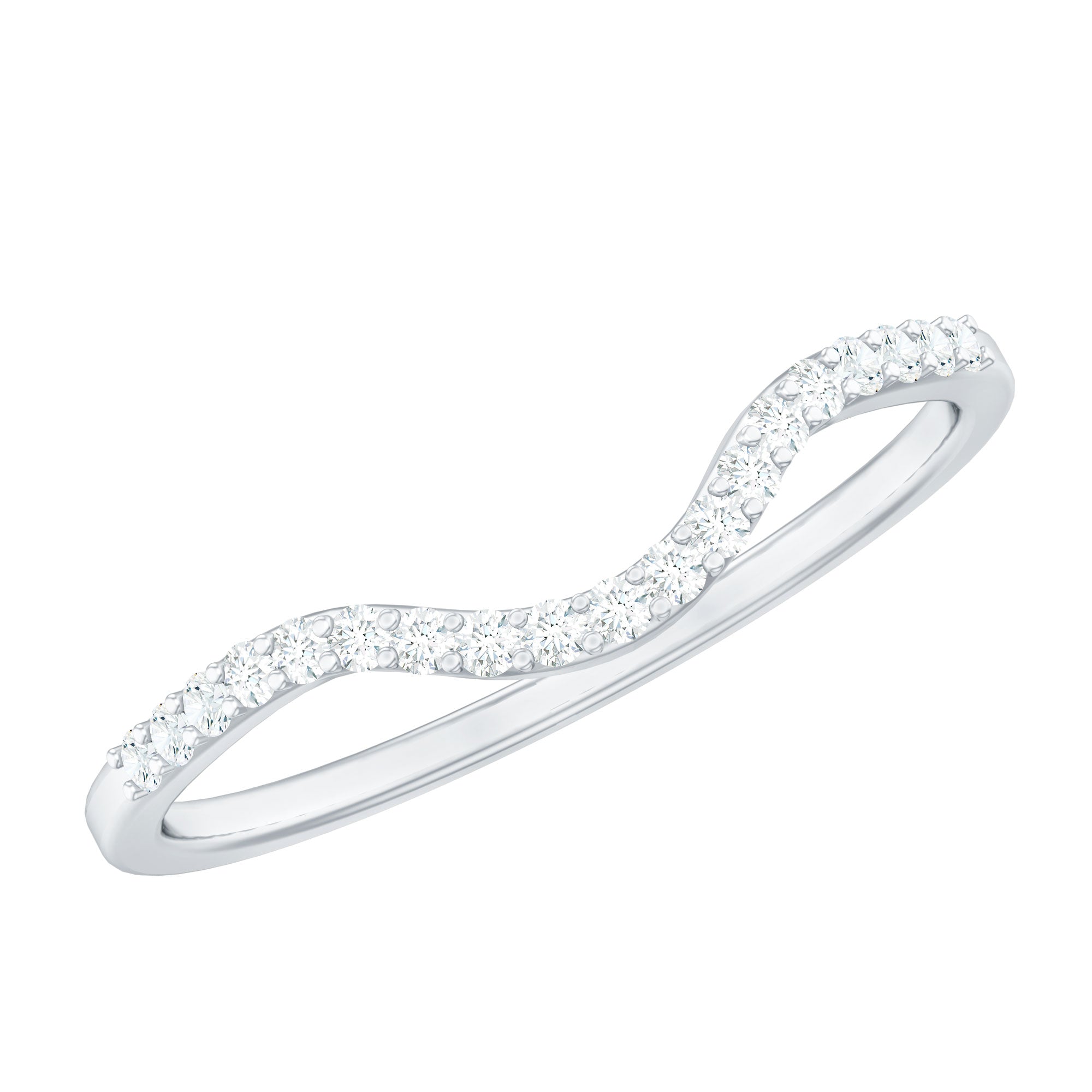 Real Diamond Curved Enhancer for Engagement Ring Natural - ( HI-SI ) - Rosec Jewels