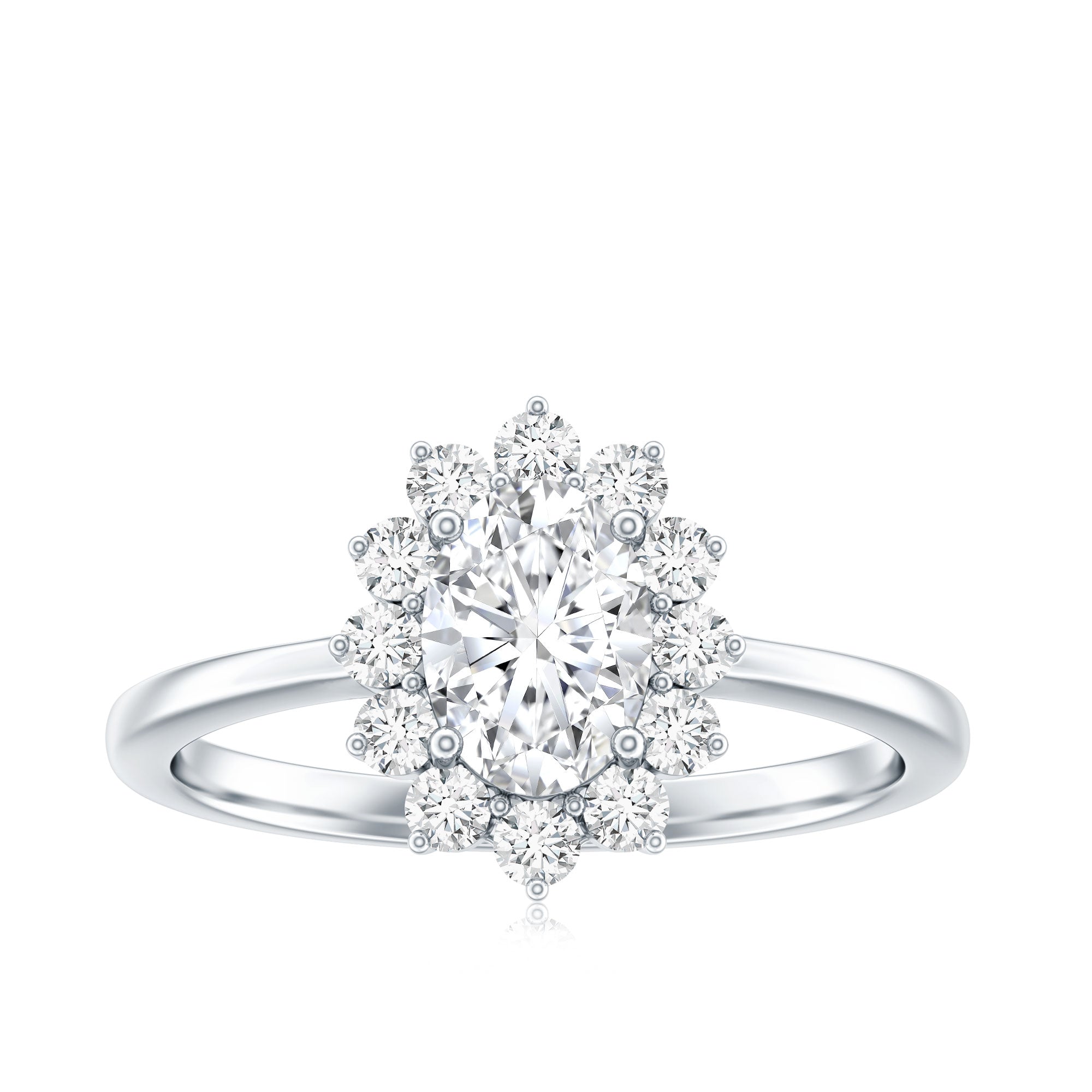 2 CT Princess Diana Inspired Oval Cut Zircon Halo Engagement Ring AAAA - Rosec Jewels