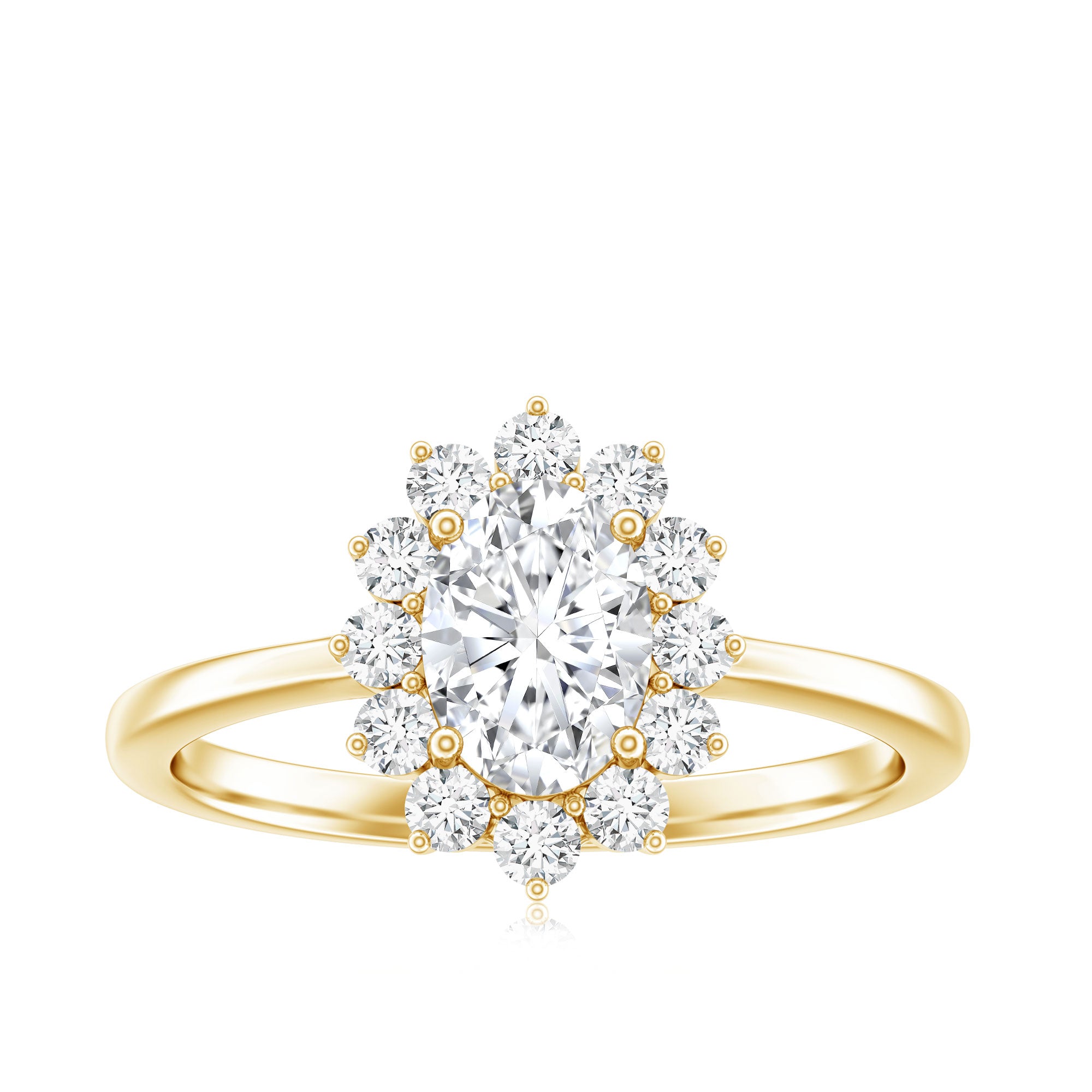 2 CT Princess Diana Inspired Oval Cut Zircon Halo Engagement Ring AAAA - Rosec Jewels