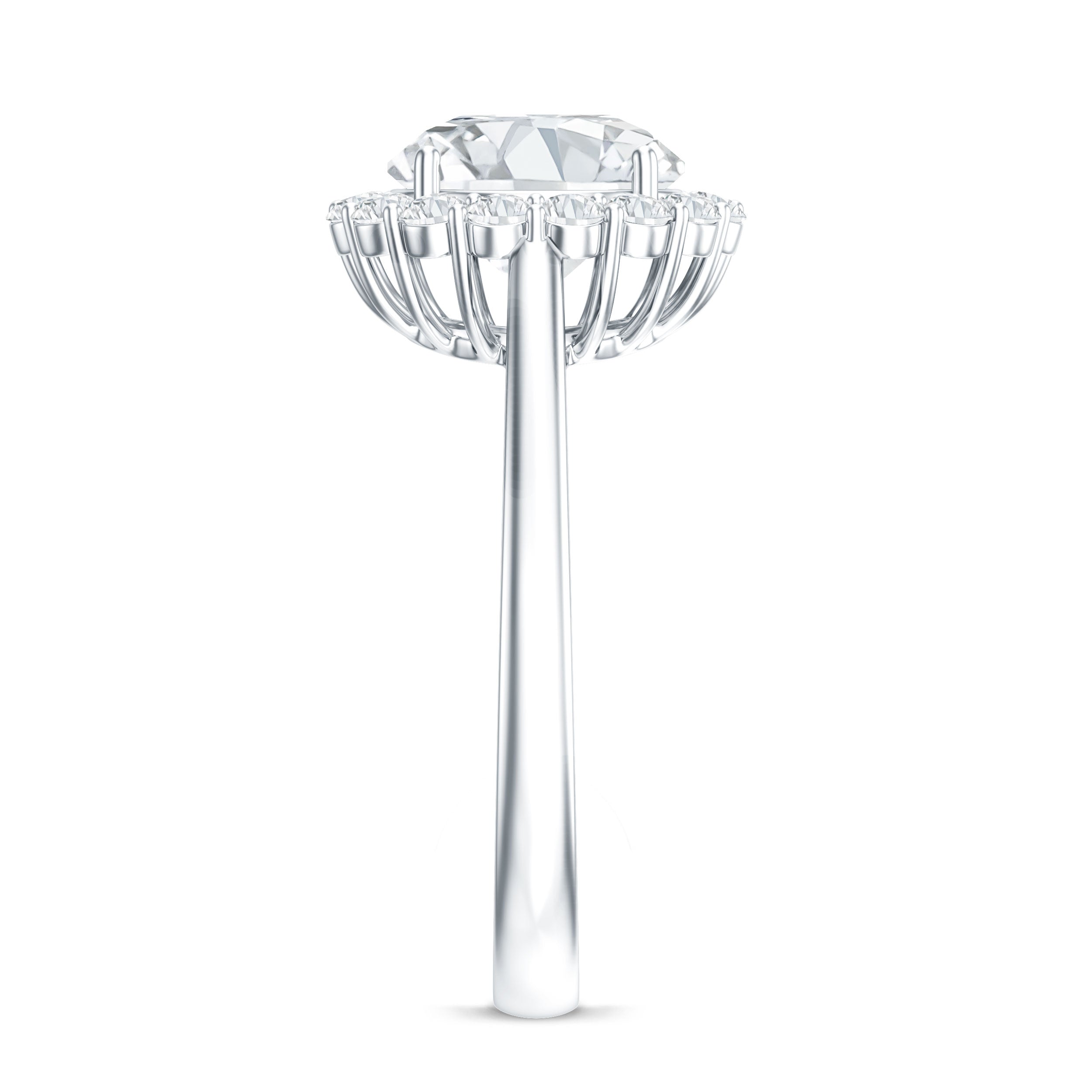 3 CT Round Shape Simulated Diamond Simple Halo Ring AAAA - Rosec Jewels