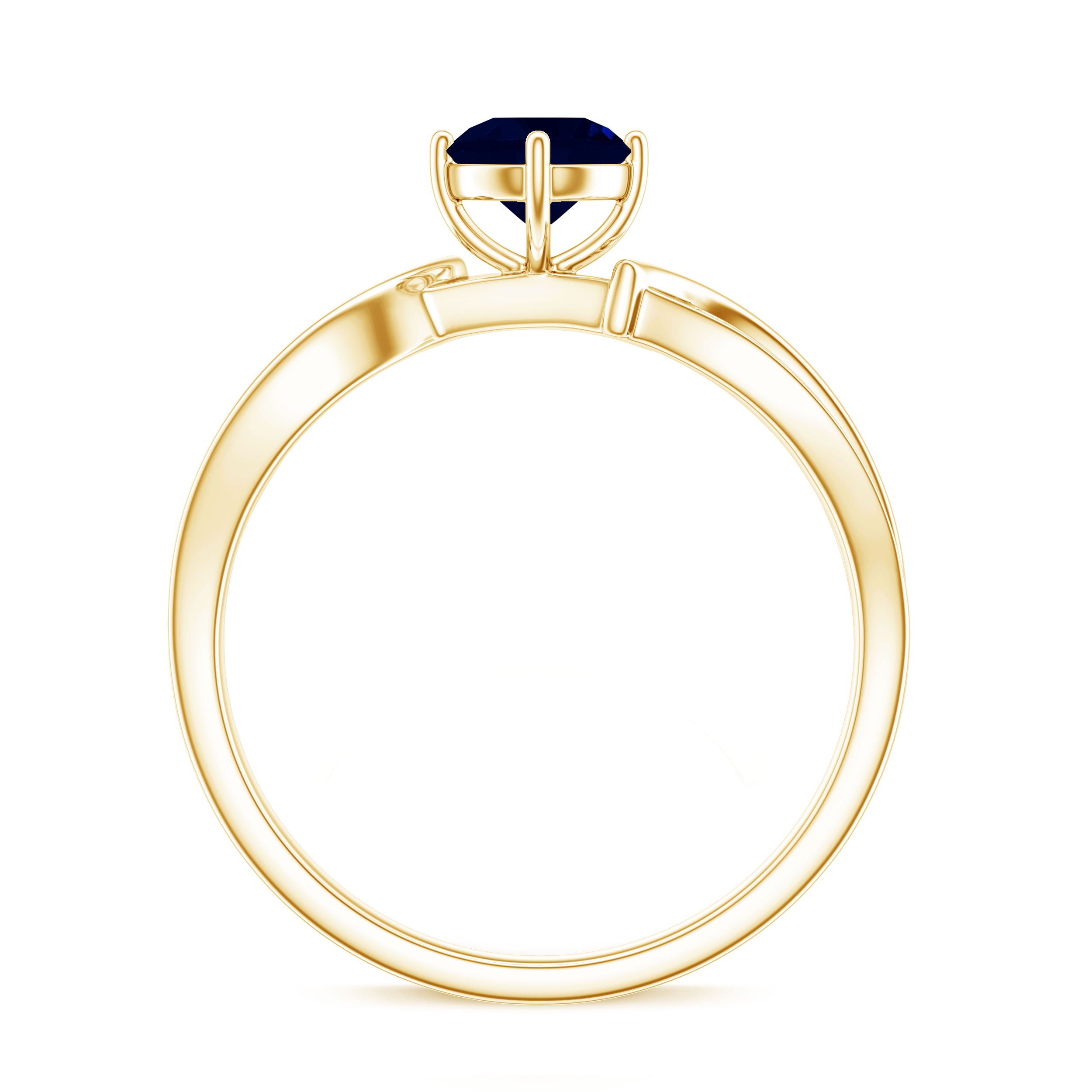 Real 0.95 Carat Round Blue Sapphire Infinity Engagement Ring with Diamond AAA - Rosec Jewels