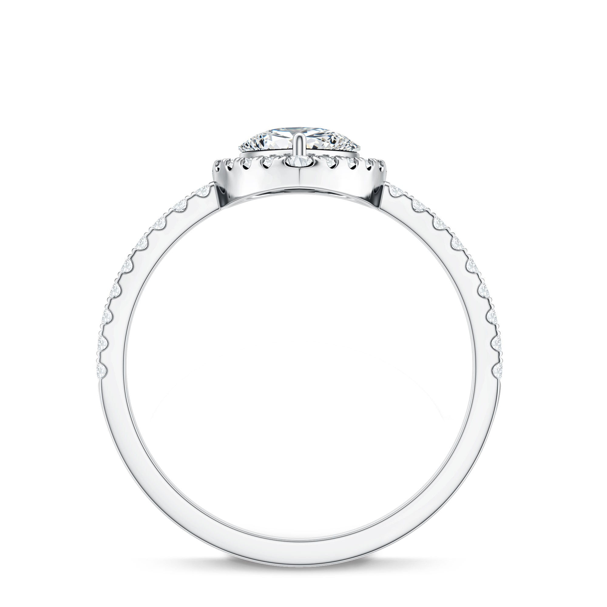 1.4 Carat Pear Shaped Simulated Diamond Halo Engagement Ring AAAA - Rosec Jewels