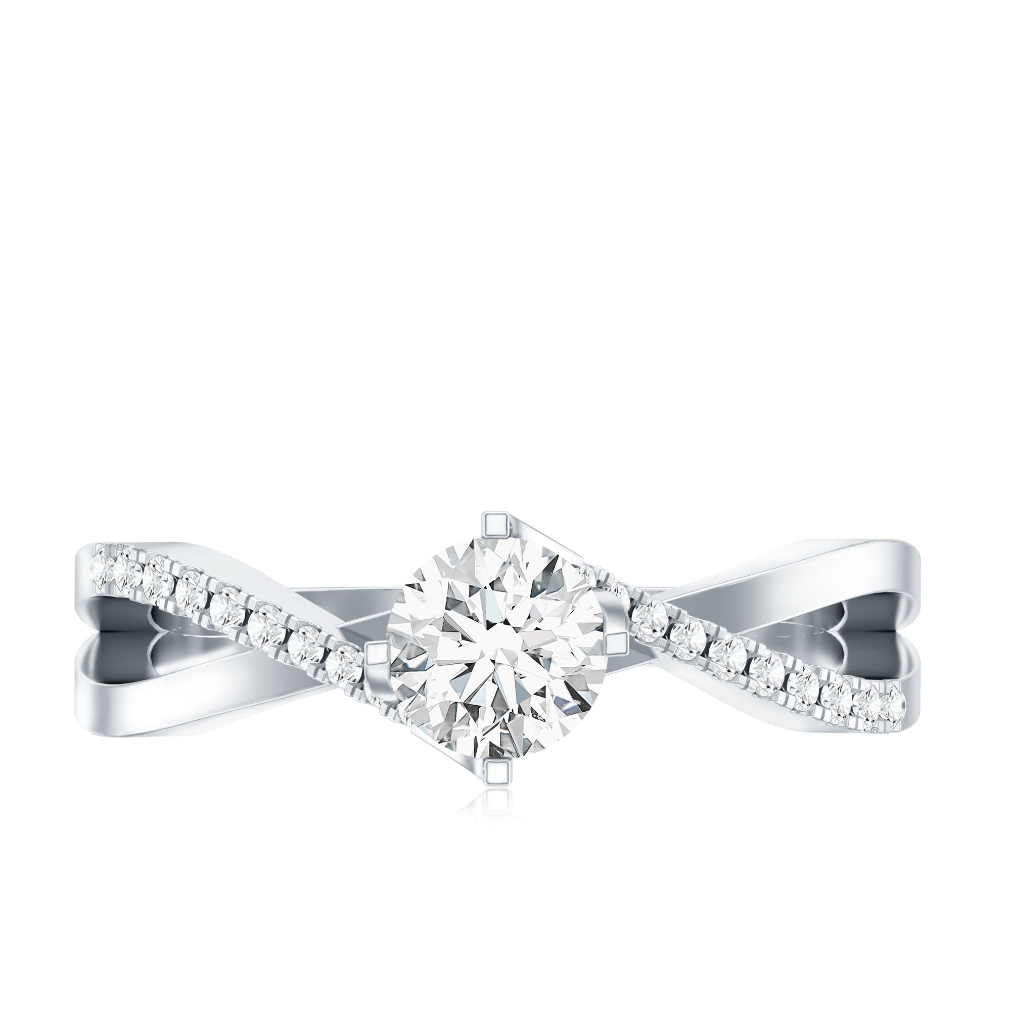 Round Cut Moissanite Infinity Engagement Ring for Her D-VS1 - Rosec Jewels