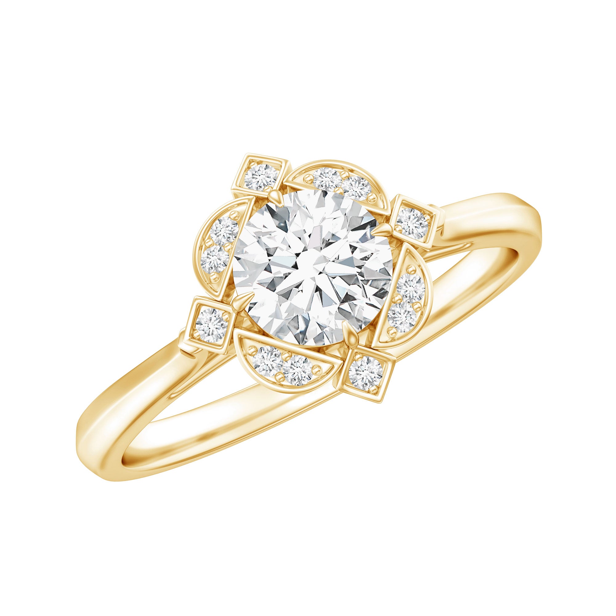 Vintage Looking Cubic Zirconia Engagement Ring for Her AAAA - Rosec Jewels