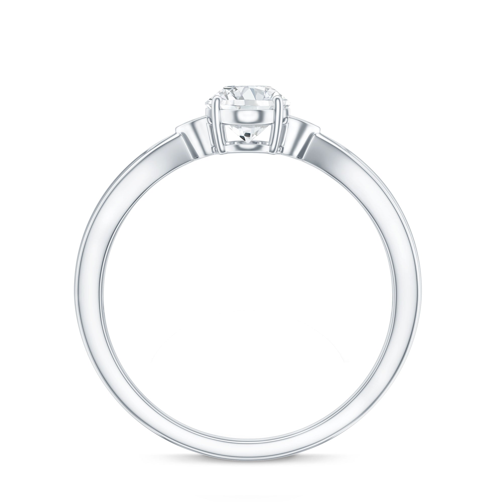 Oval Moissanite Solitaire Engagement Ring with Certificate D-VS1 - Rosec Jewels