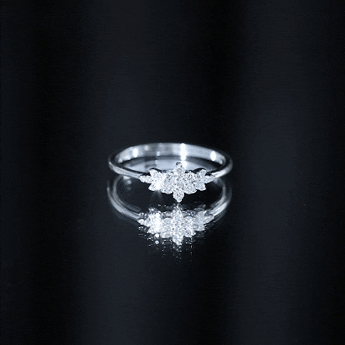 Certified Moissanite Flower Cluster Ring for Women D-VS1 - Rosec Jewels