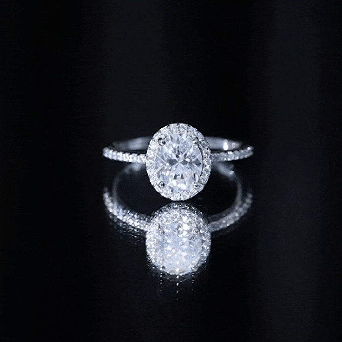 Oval Brilliant Cut Moissanite Classic Engagement Ring D-VS1 - Rosec Jewels