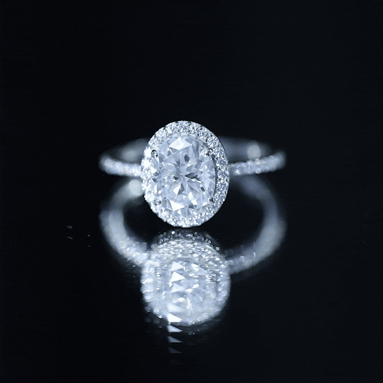 Oval Brilliant Cut Moissanite Classic Engagement Ring D-VS1 - Rosec Jewels