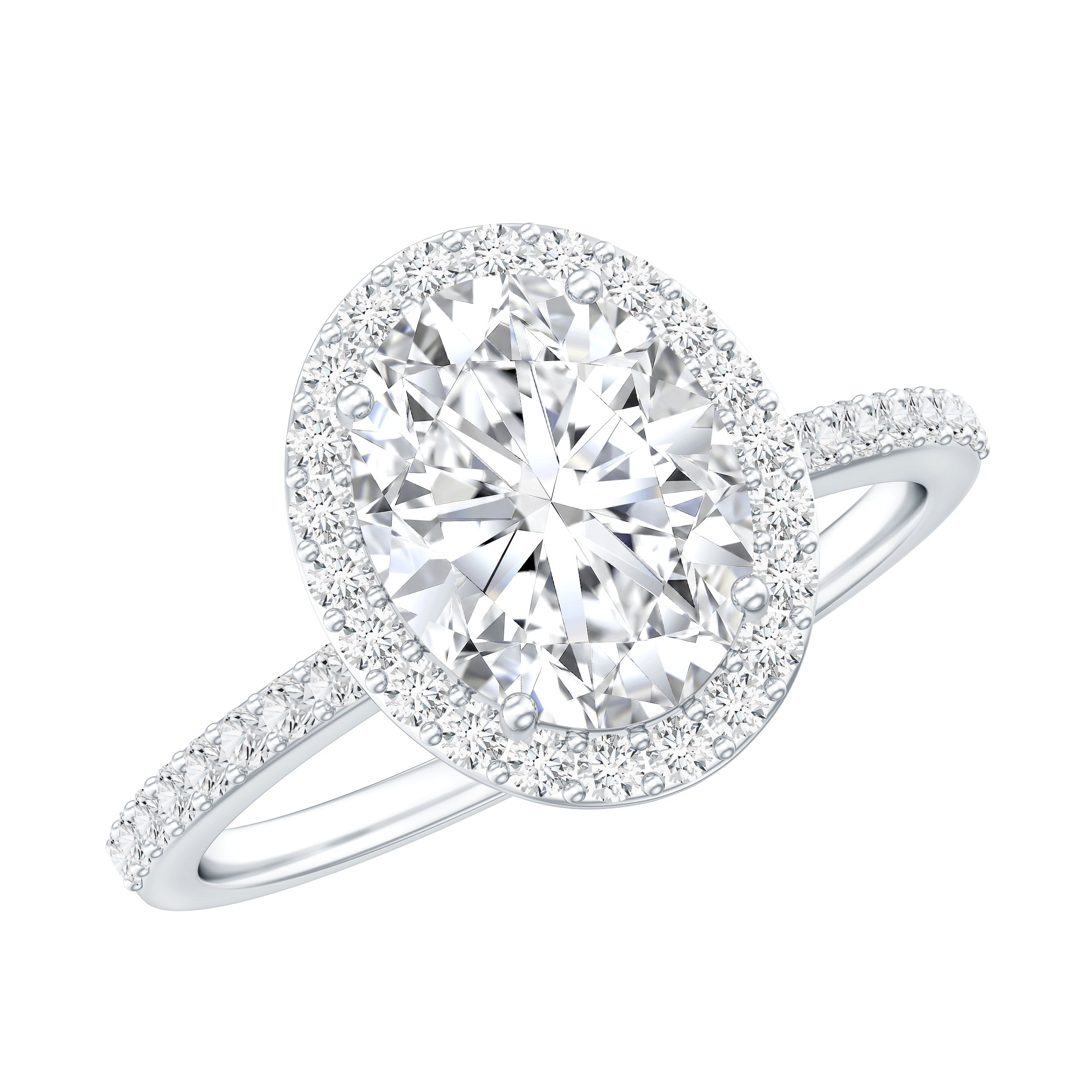 Oval Brilliant Cut Moissanite Classic Engagement Ring D-VS1 - Rosec Jewels