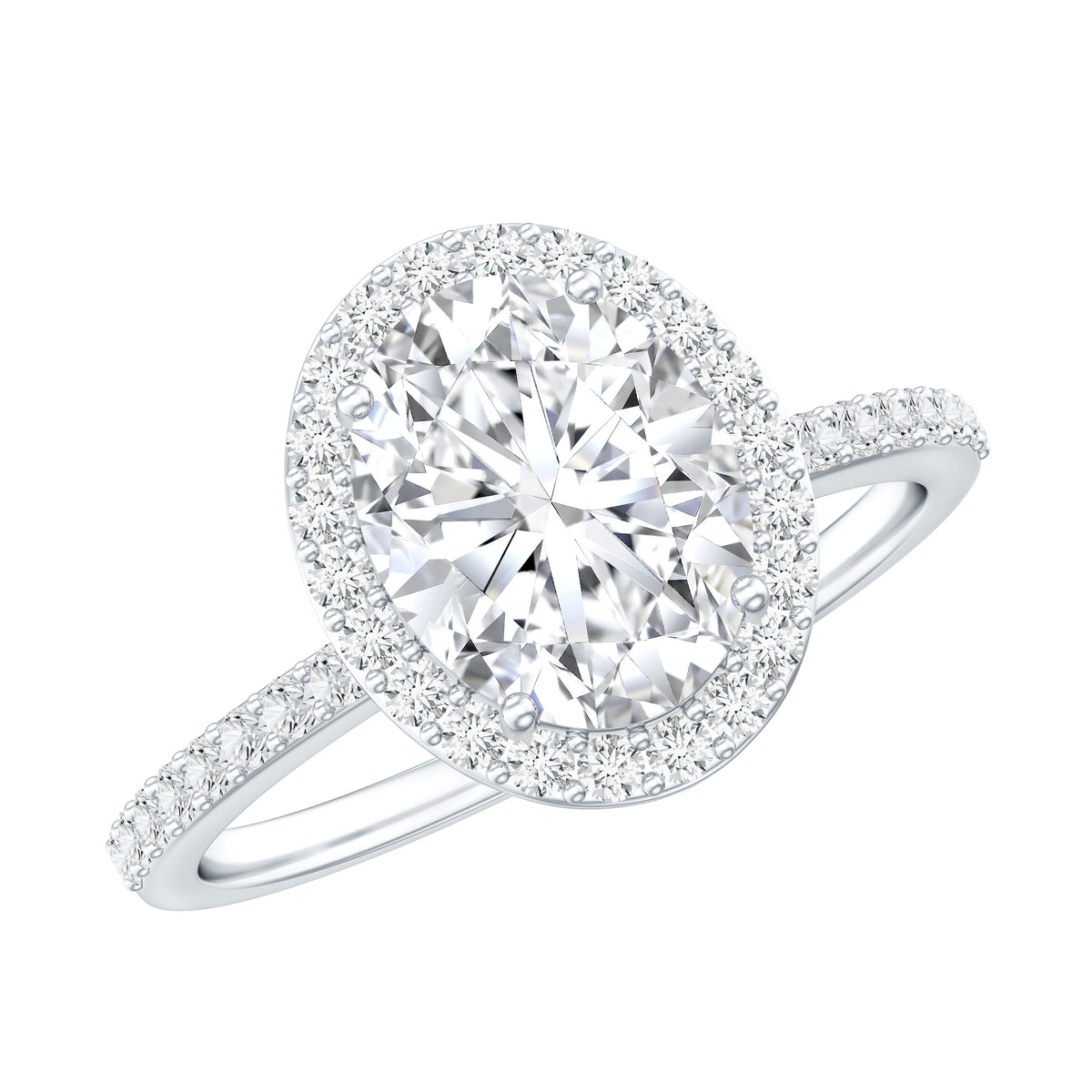 Oval Brilliant Cut Moissanite Classic Engagement Ring D-VS1 - Rosec Jewels