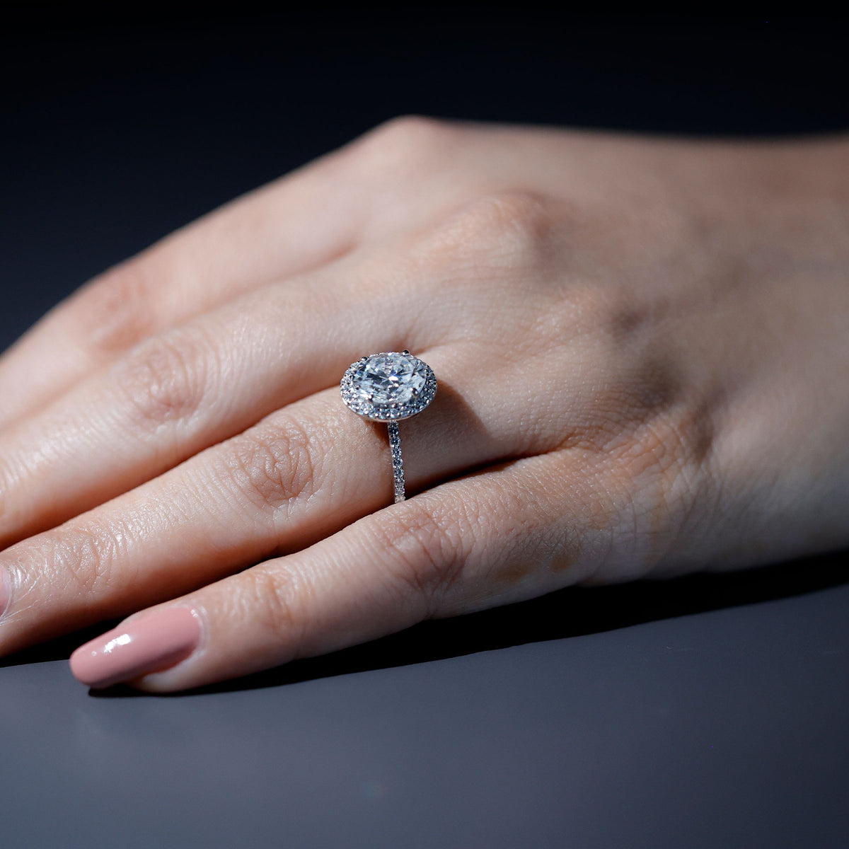 Oval Brilliant Cut Moissanite Classic Engagement Ring D-VS1 - Rosec Jewels