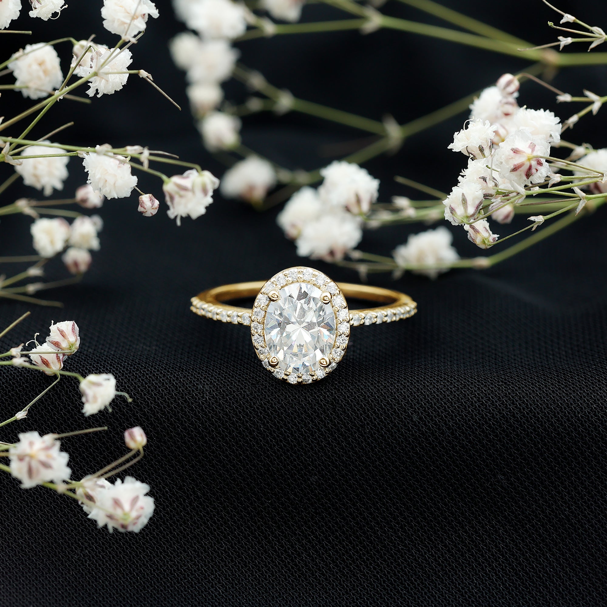 Oval Brilliant Cut Moissanite Classic Engagement Ring D-VS1 - Rosec Jewels