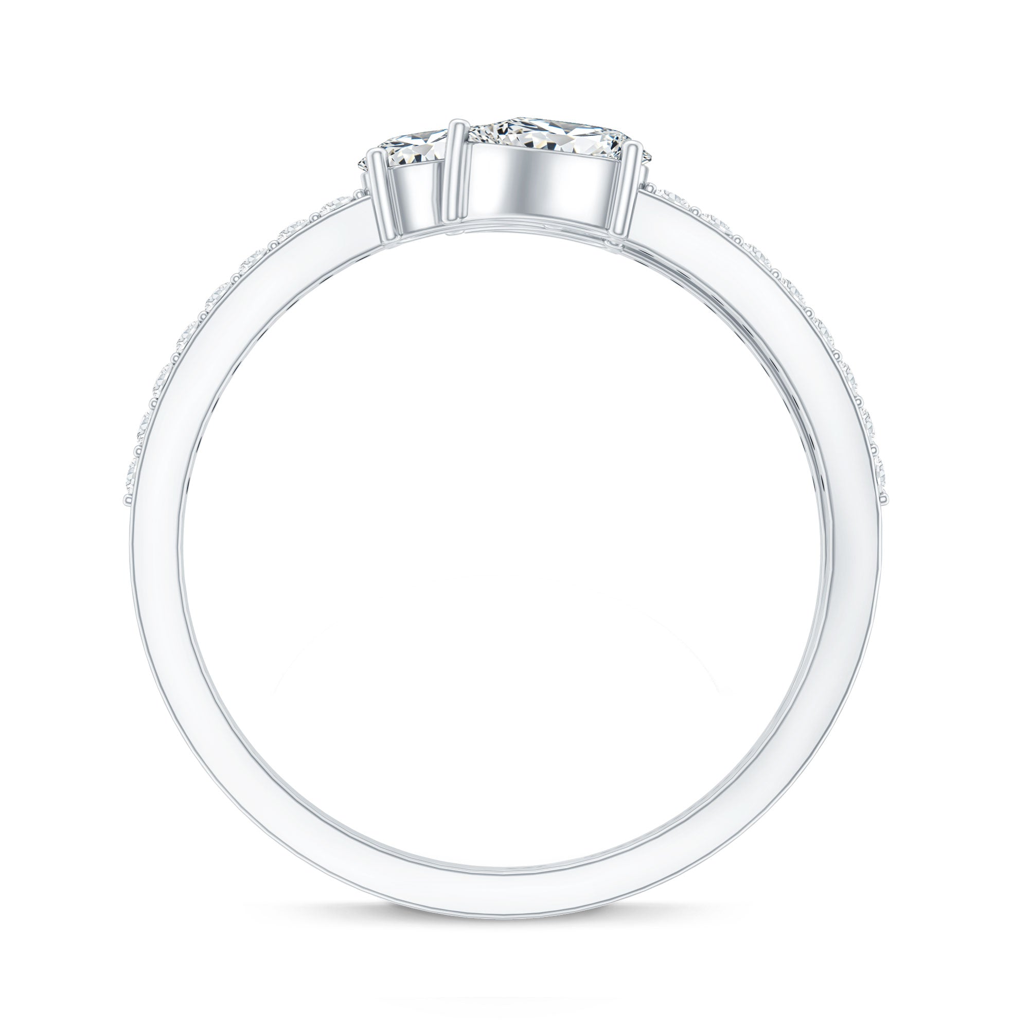 East West Style Moissanite 3 Stone Wrap Ring D-VS1 - Rosec Jewels