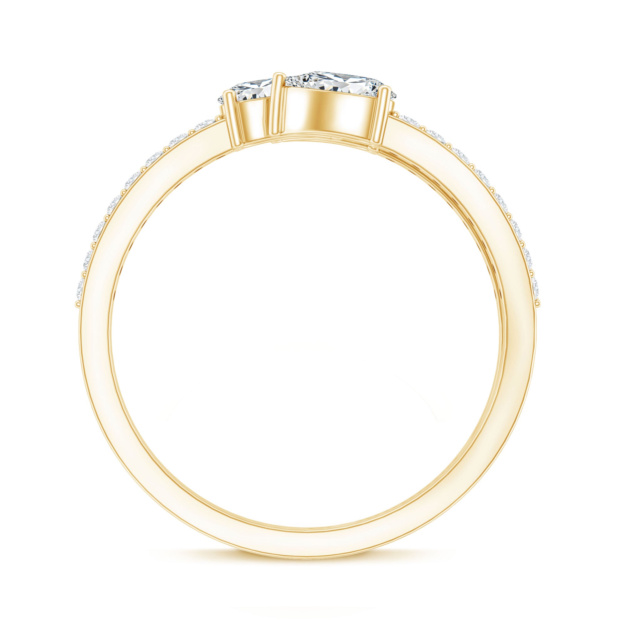 East West Style Moissanite 3 Stone Wrap Ring D-VS1 - Rosec Jewels