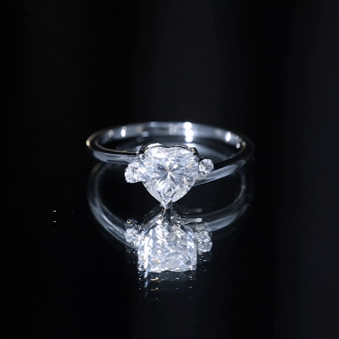 1 CT Solitaire Moissanite Heart Promise Ring D-VS1 - Rosec Jewels