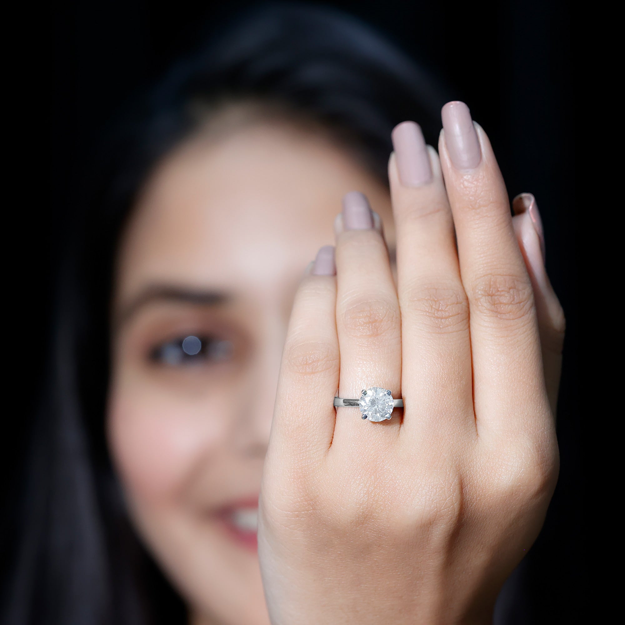 2 CT Simple Round Zircon Solitaire Ring in Peg Head Setting AAAA - Rosec Jewels