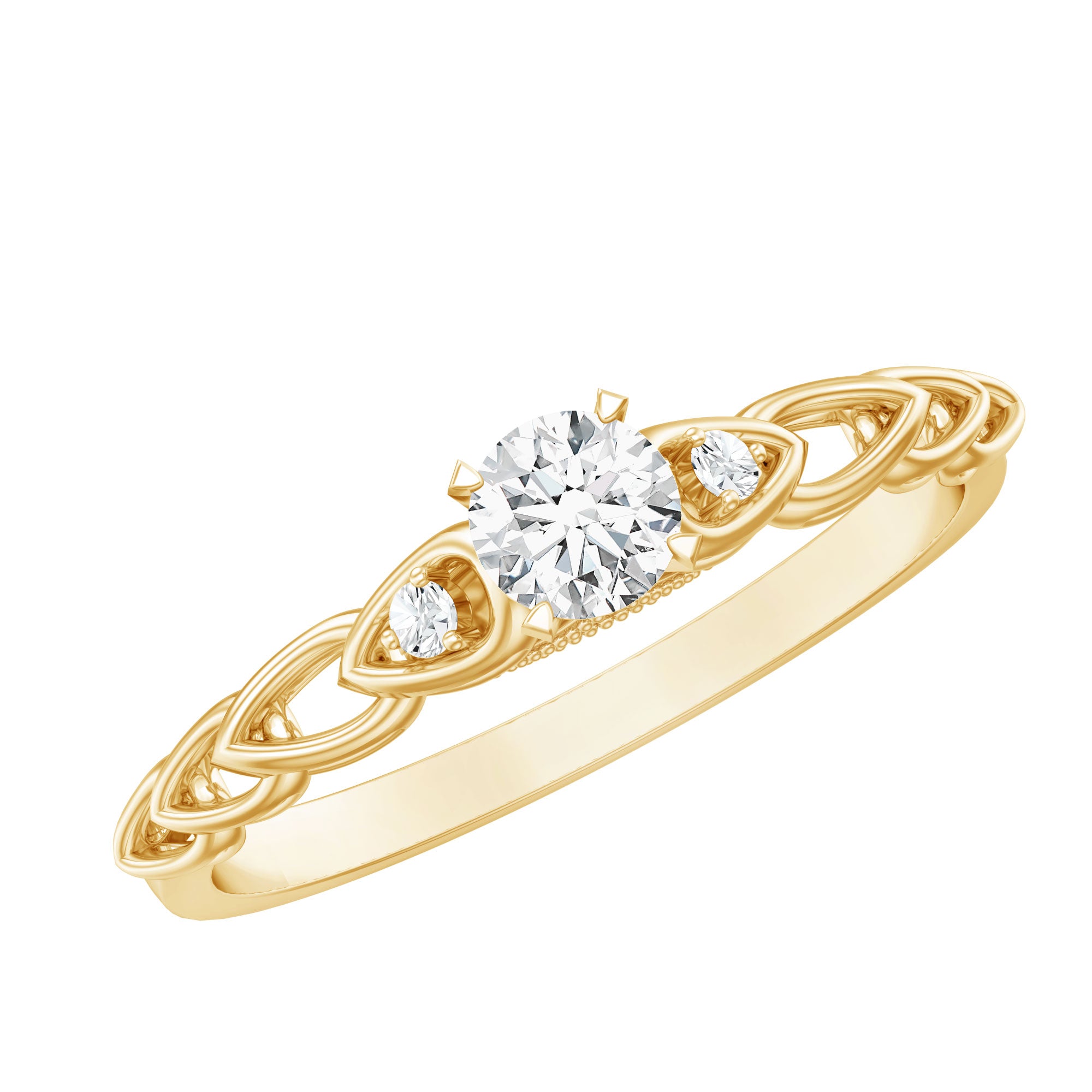 Designer Moissanite Promise Ring for Her D-VS1 - Rosec Jewels