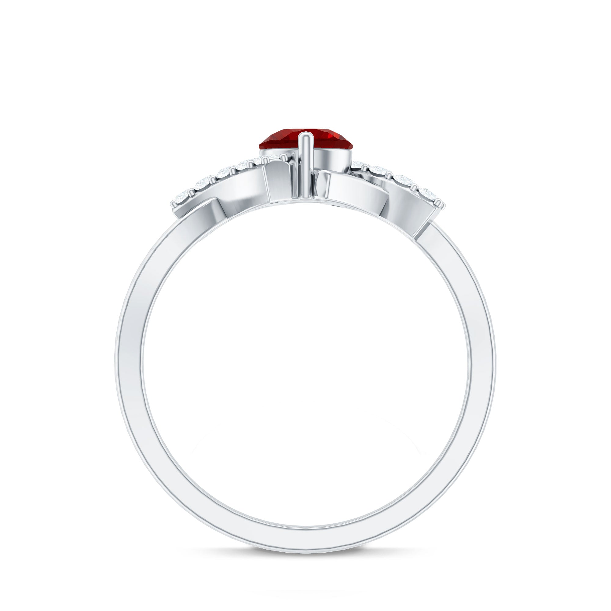 Lab Created Ruby and Diamond Promise Ring for Her AAAA - Rosec Jewels