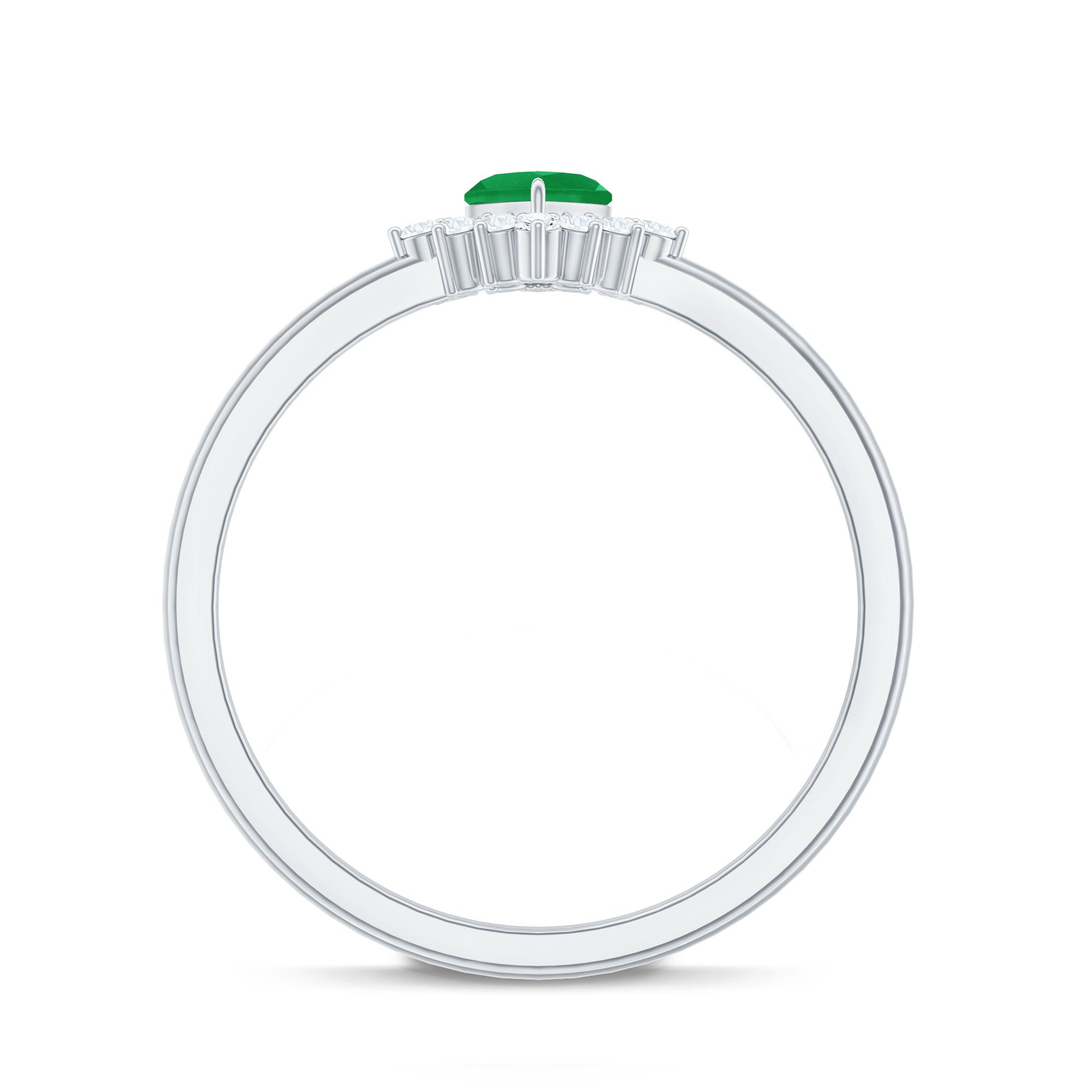 Rosec Jewels-Heart Shape Emerald and Diamond Promise Ring