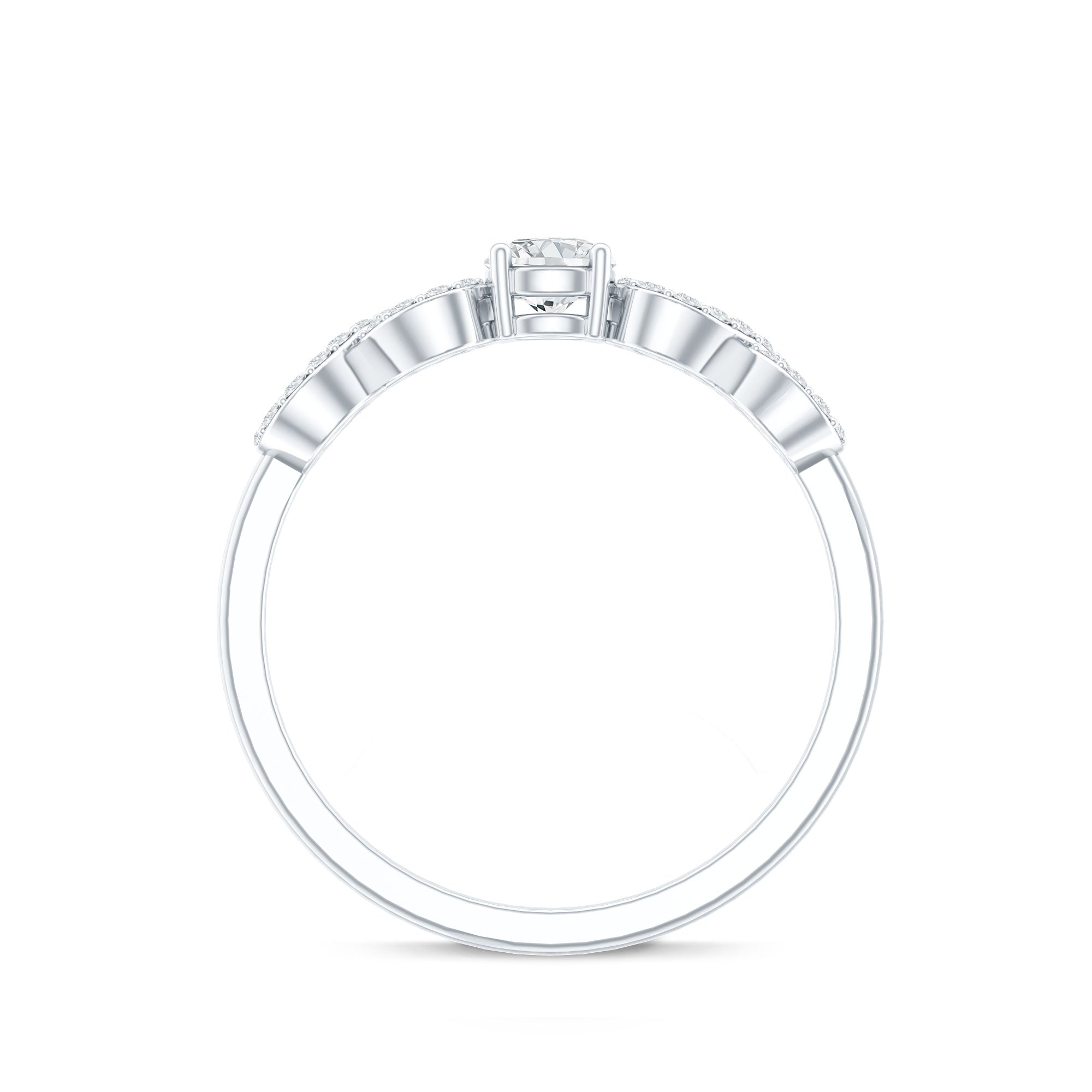 Round Moissanite Infinity Promise Ring with Certificate D-VS1 - Rosec Jewels