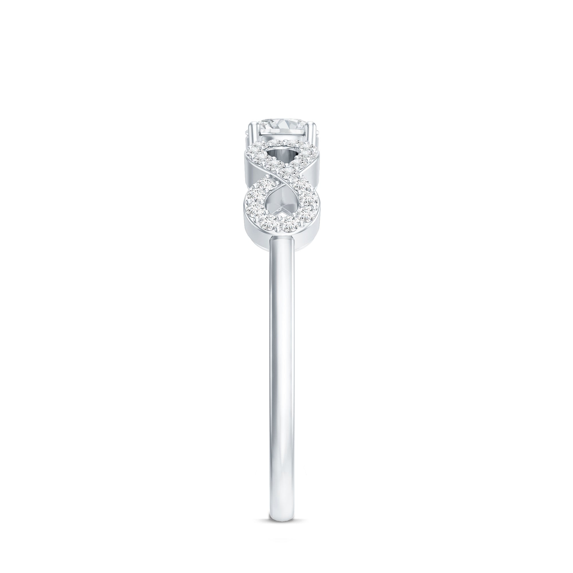 Round Moissanite Infinity Promise Ring with Certificate D-VS1 - Rosec Jewels