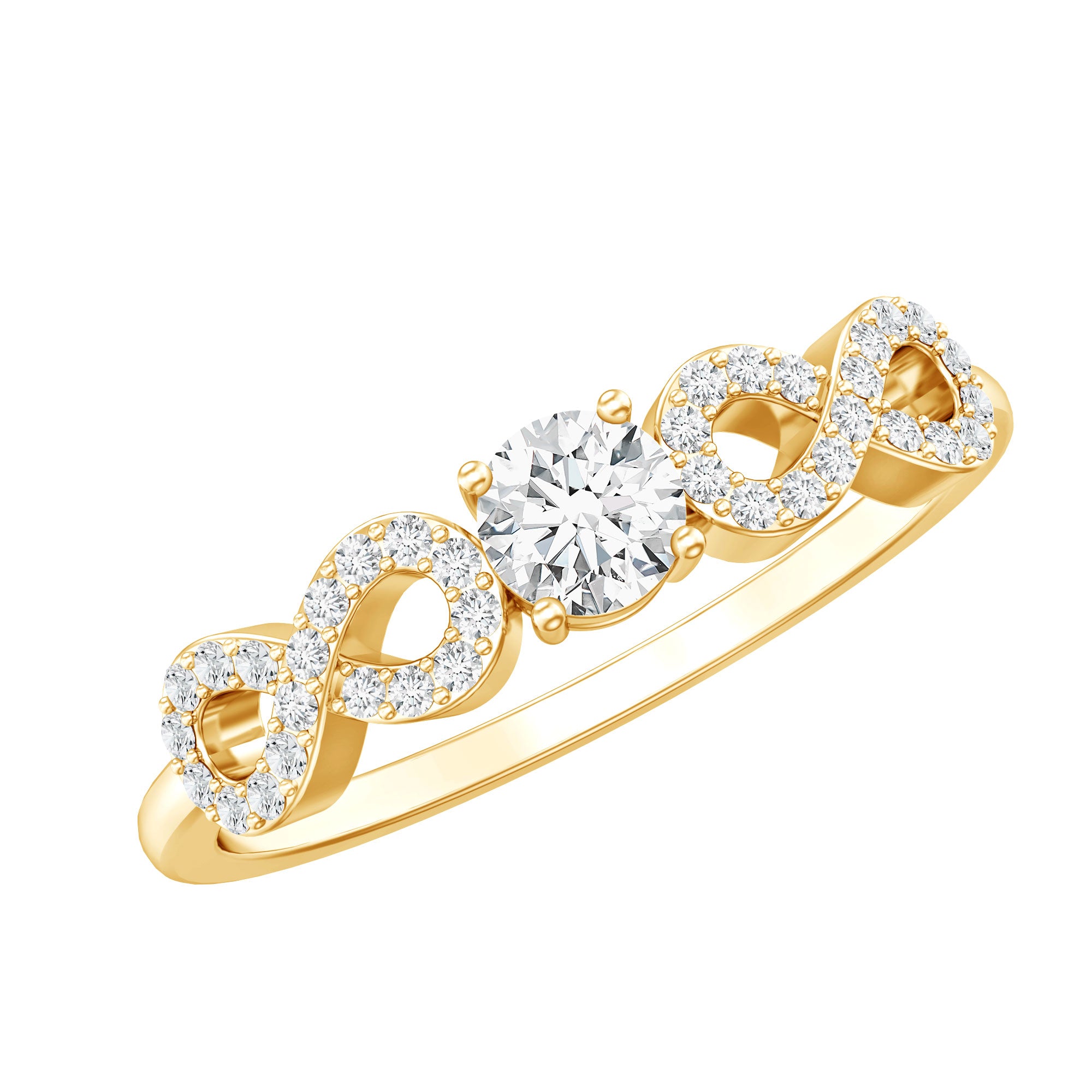 Round Moissanite Infinity Promise Ring with Certificate D-VS1 - Rosec Jewels