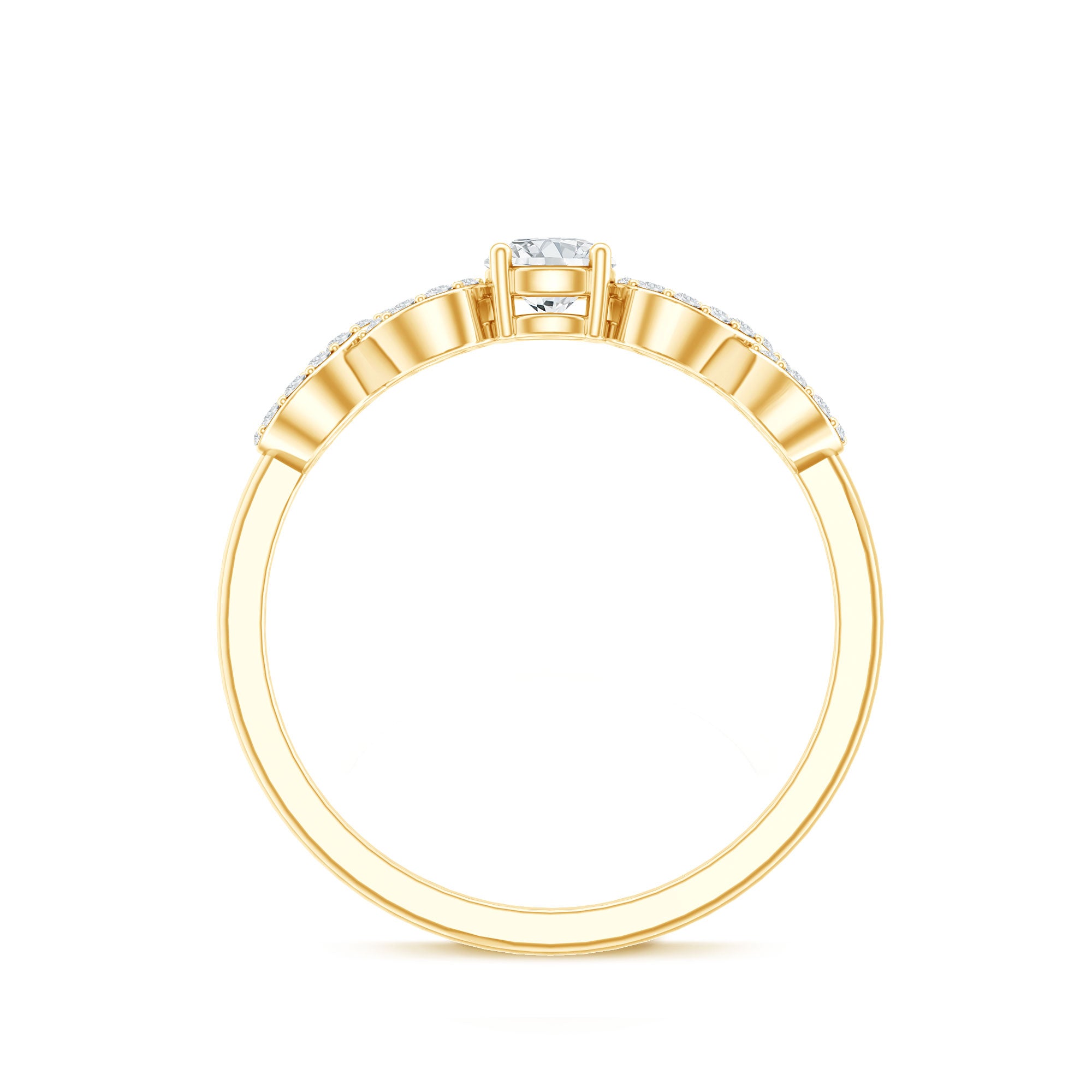 Round Moissanite Infinity Promise Ring with Certificate D-VS1 - Rosec Jewels