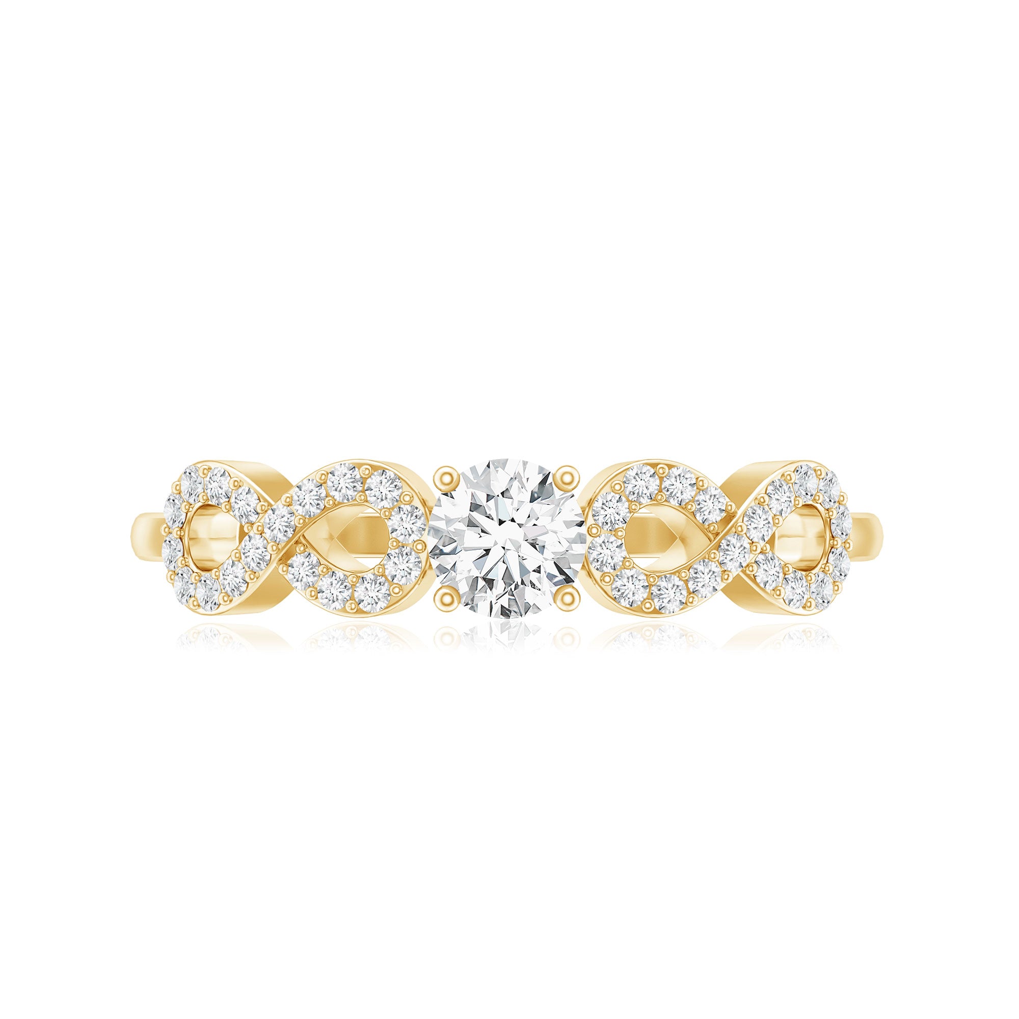 Round Moissanite Infinity Promise Ring with Certificate D-VS1 - Rosec Jewels