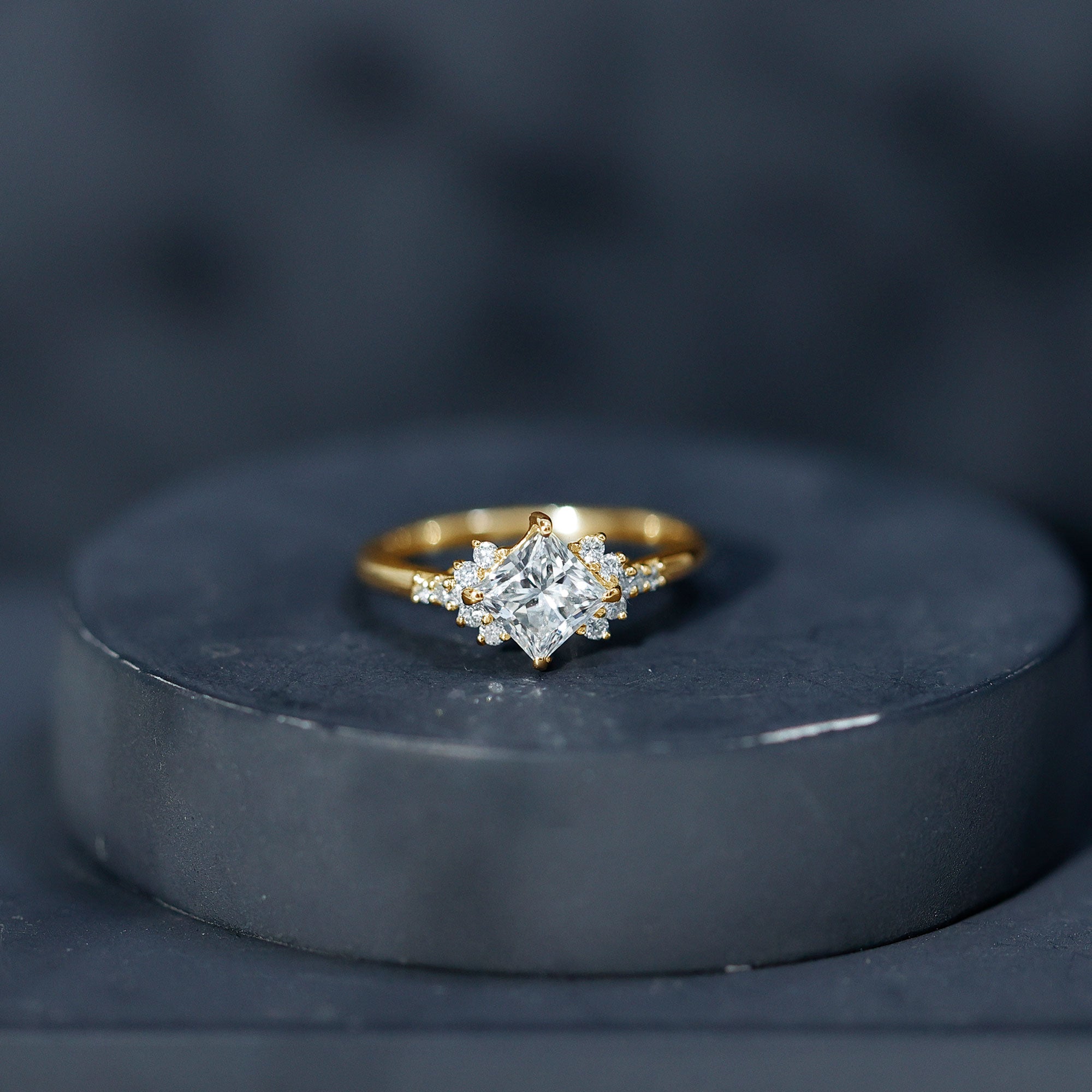 Simple Princess Cut Simulated Diamond Engagement Ring AAAA - Rosec Jewels