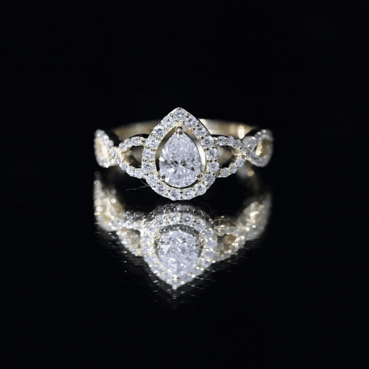 Pear Shape Lab Grown Diamond Teardrop Engagement Ring Lab - ( EF-VS ) - Rosec Jewels