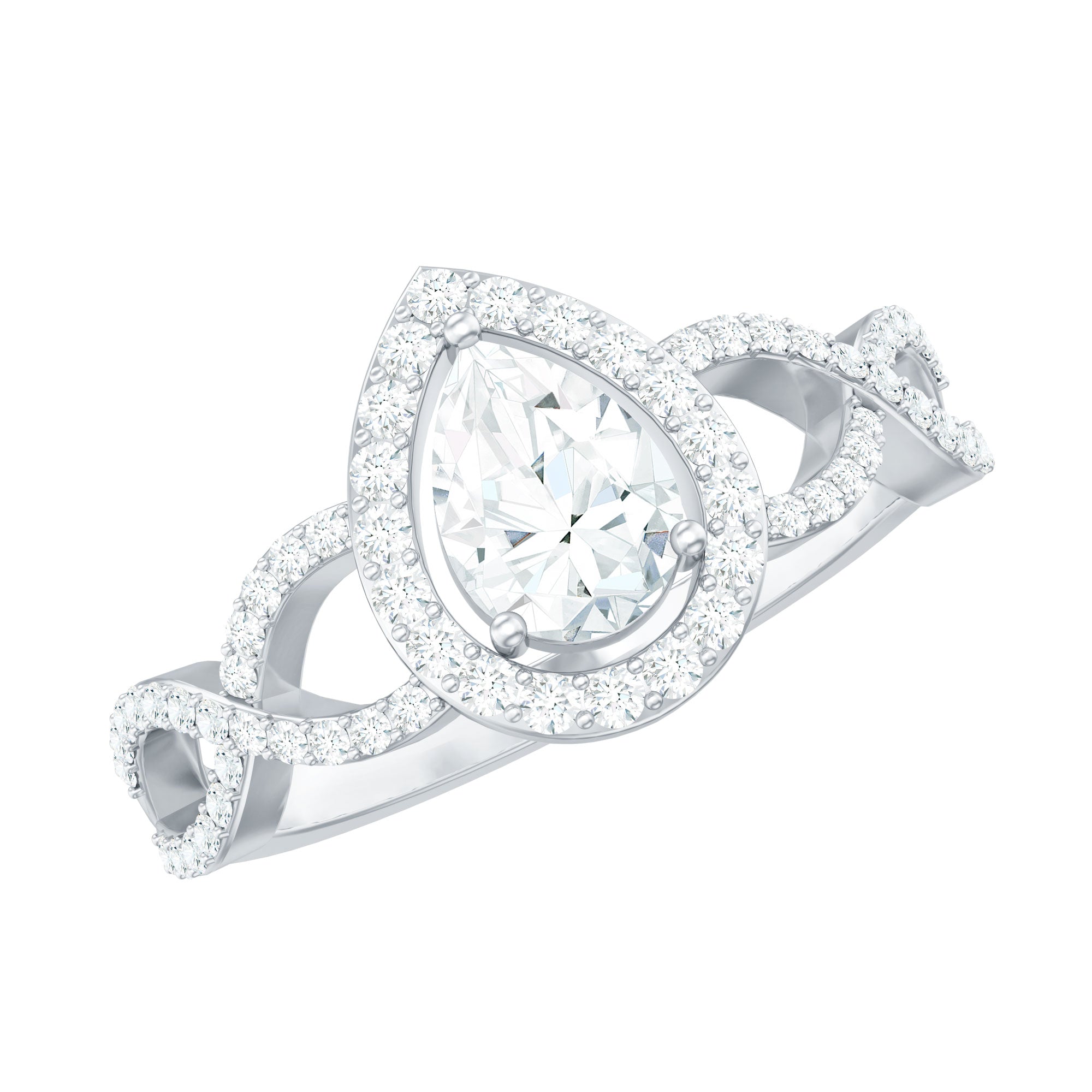 Pear Shape Lab Grown Diamond Teardrop Engagement Ring