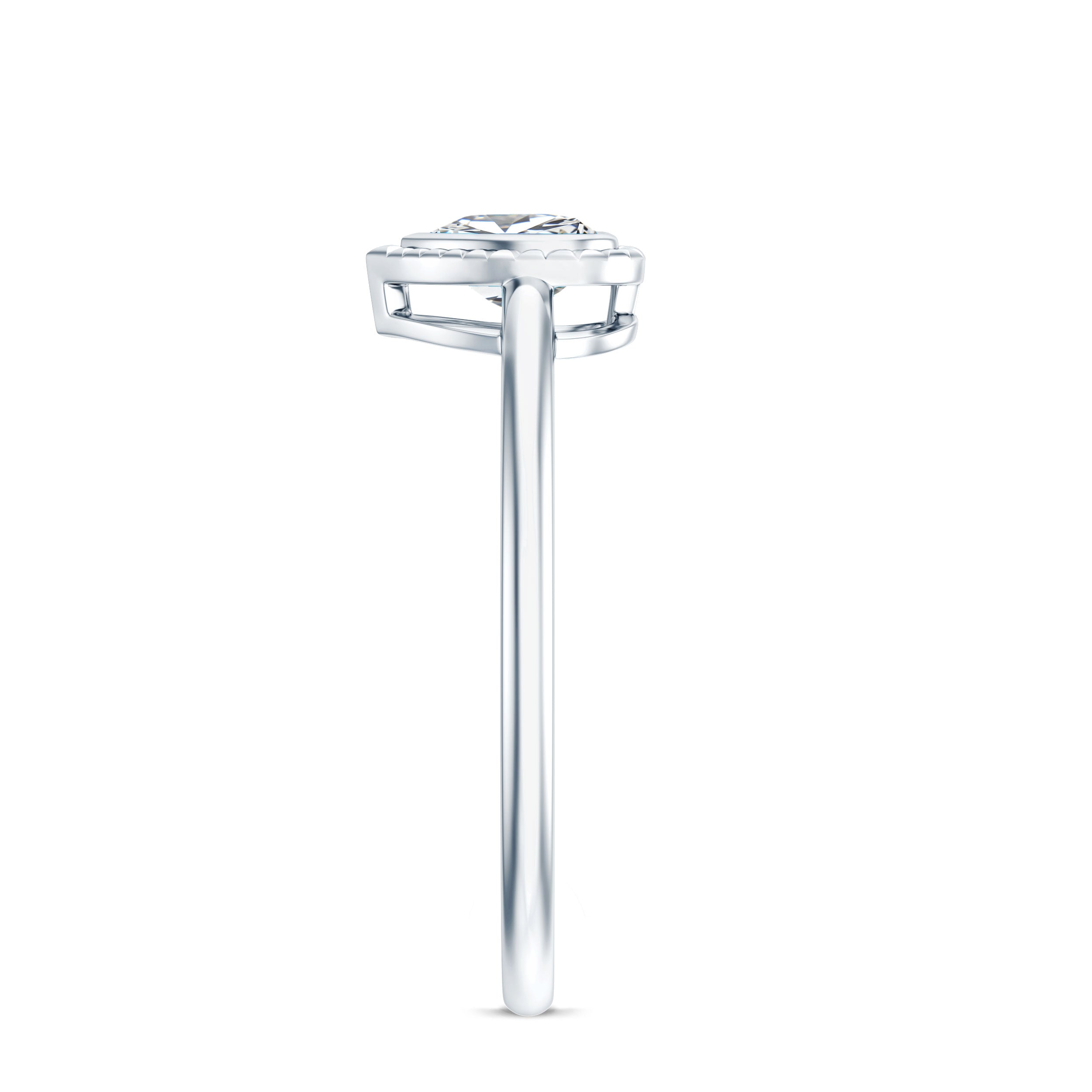Lab Grown Diamond Heart Solitaire Ring with Engraved Details Lab - ( EF-VS ) - Rosec Jewels