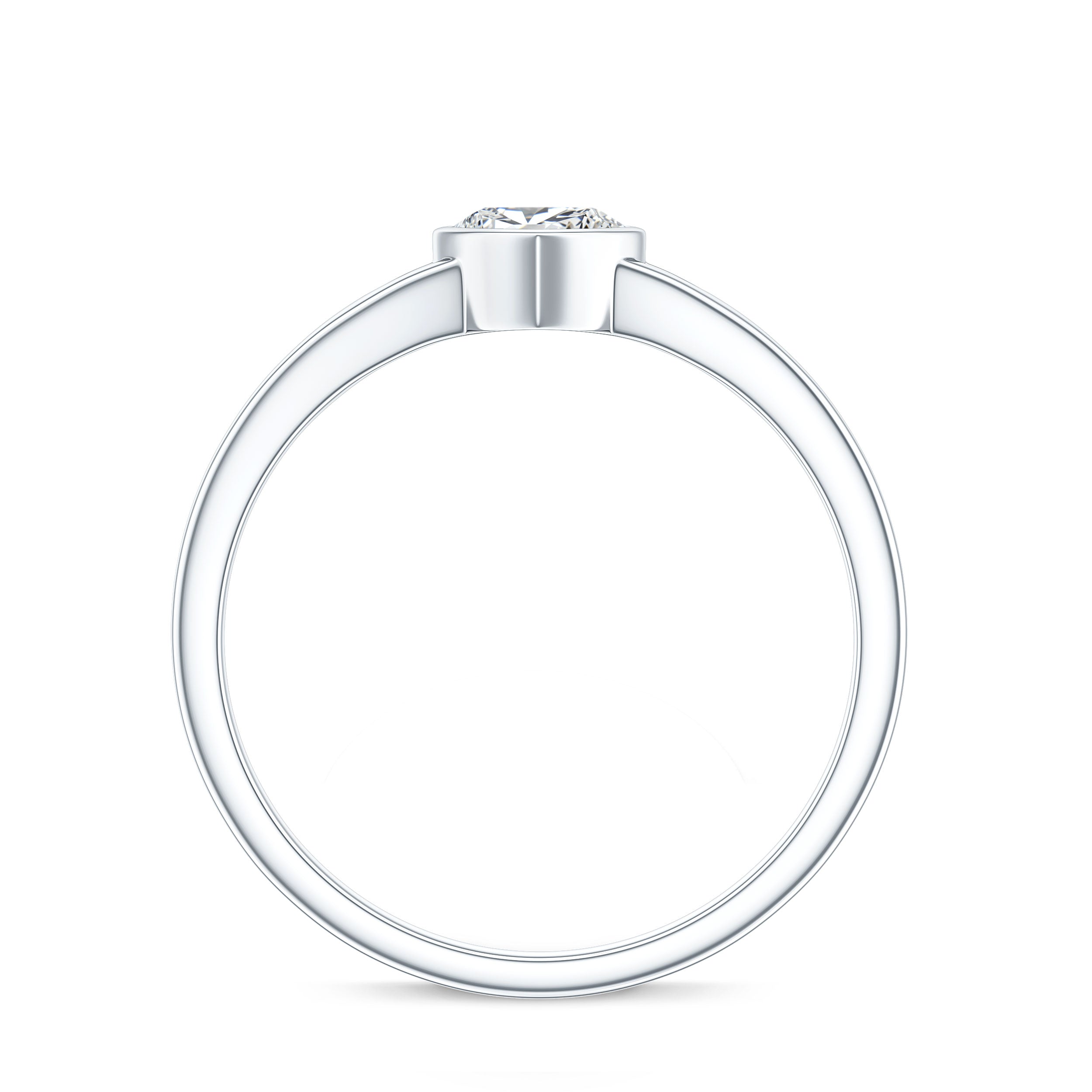 Heart Shape Lab Grown Diamond Solitaire Ring in Split Shank Lab - ( EF-VS ) - Rosec Jewels