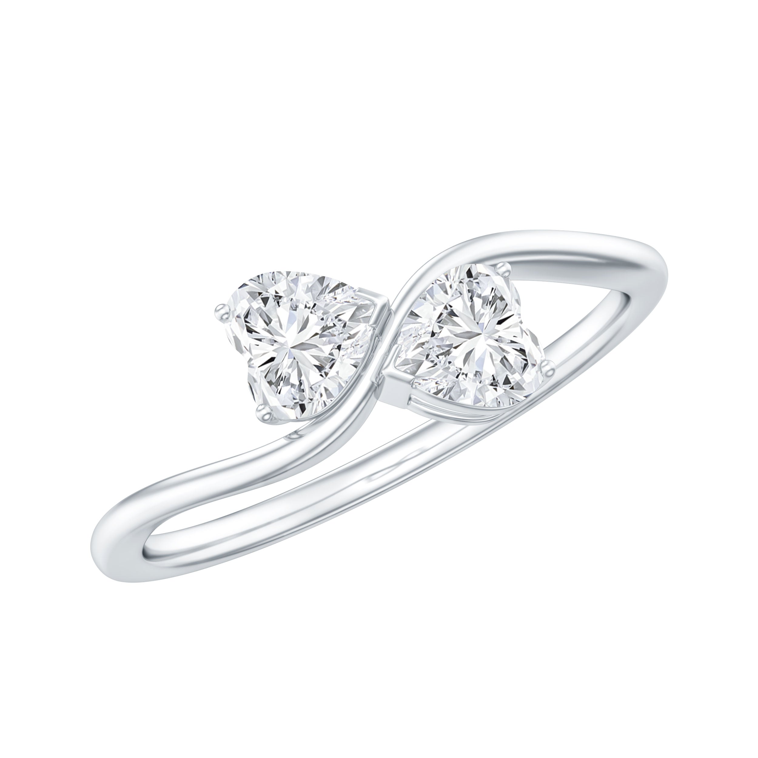 Heart Shape Lab Grown Diamond Toi Et Moi Promise Ring Lab - ( EF-VS ) - Rosec Jewels